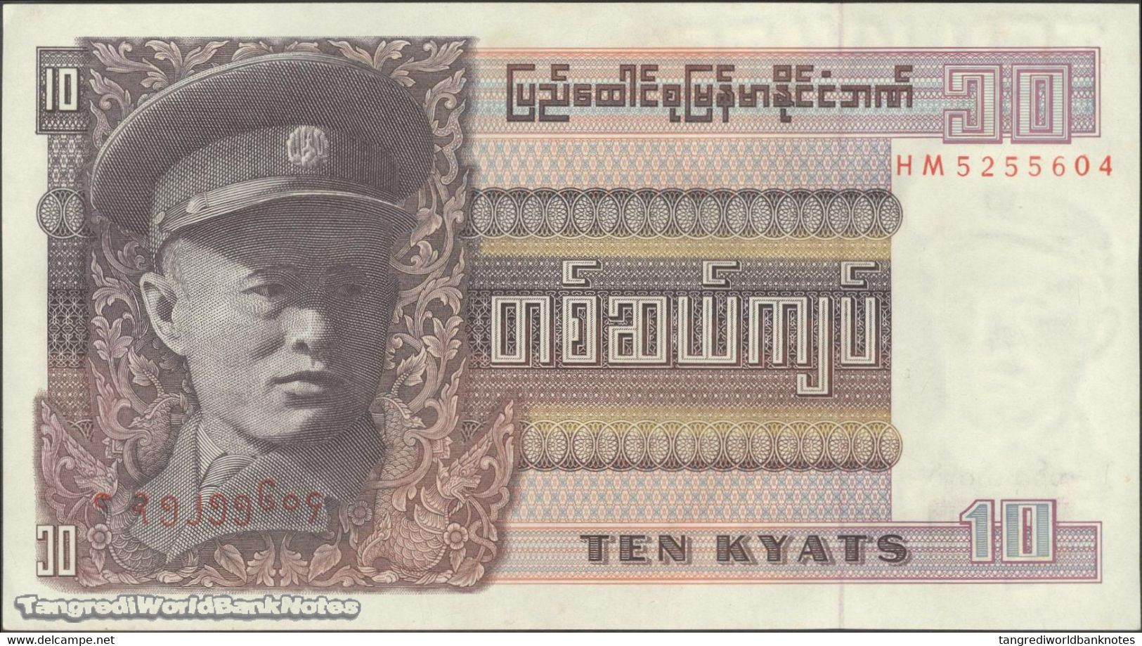 TWN - BURMA 58 - 10 Kyats 1973 Prefix HM AU/UNC - Myanmar