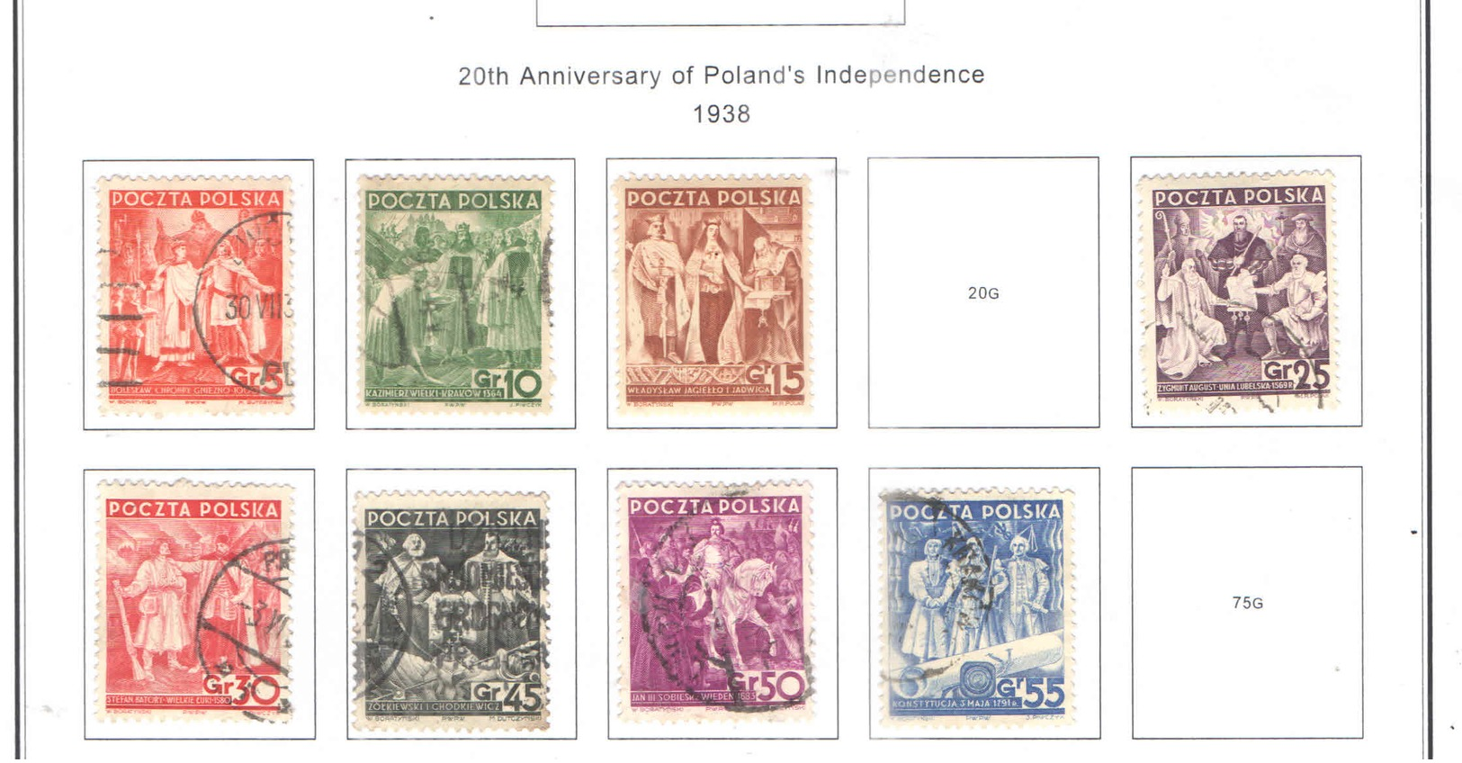 Polonia 1938 20 Ann.Indip.Poland Scott.320/322+324/328+See Scan On Scott.Page; - Usados