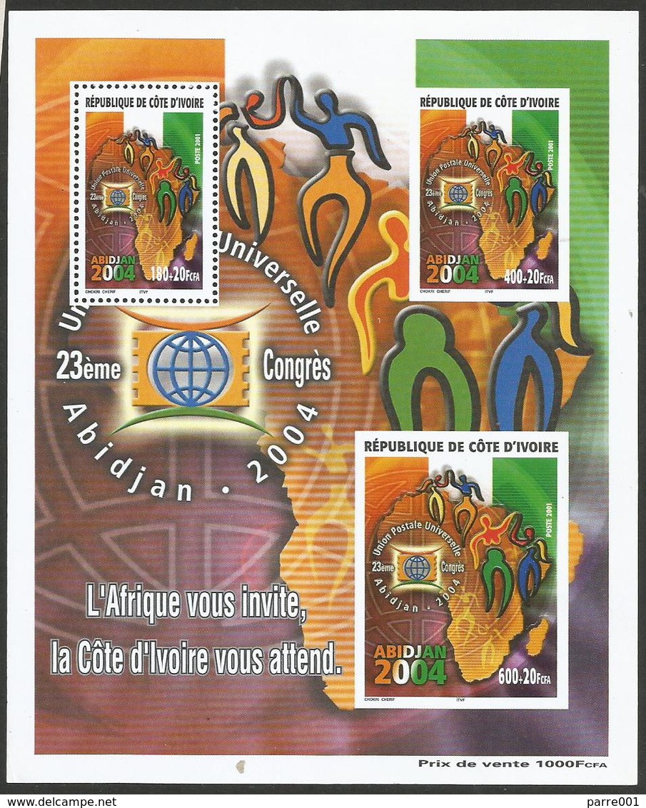 Côte D’Ivoire 2001 UPU Congress Michel Block 35 Mint MNH - UPU (Universal Postal Union)