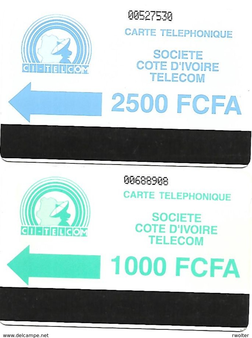 @+ Lot De 2 TC Autelca ONT De Cote D'Ivoire - 1000 Et 2500FCFA - Côte D'Ivoire