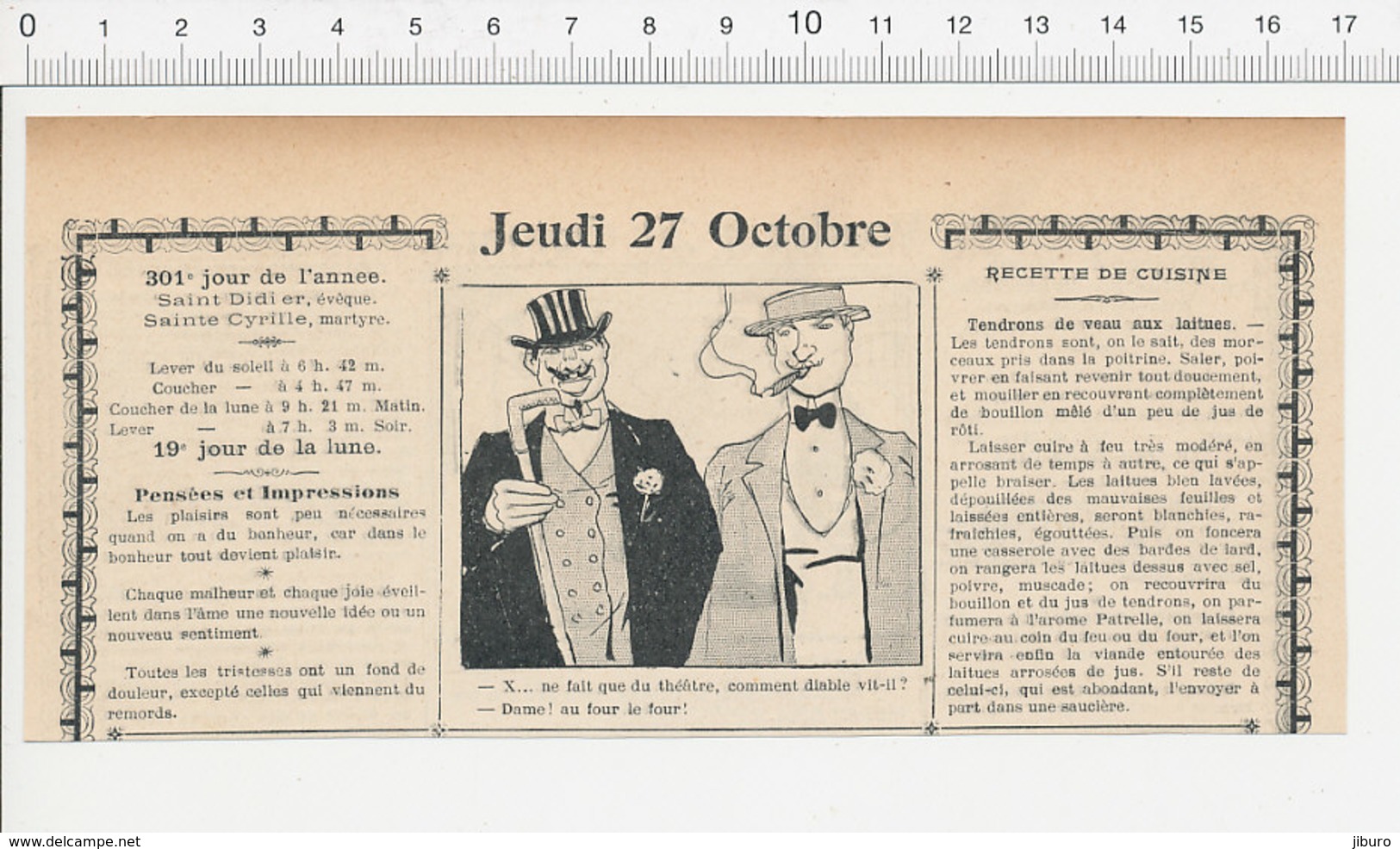 2 Scans Humour De 1904 Métier Acteur De Théatre Four Thème Intermittent Du Spectacle 223S - Non Classés