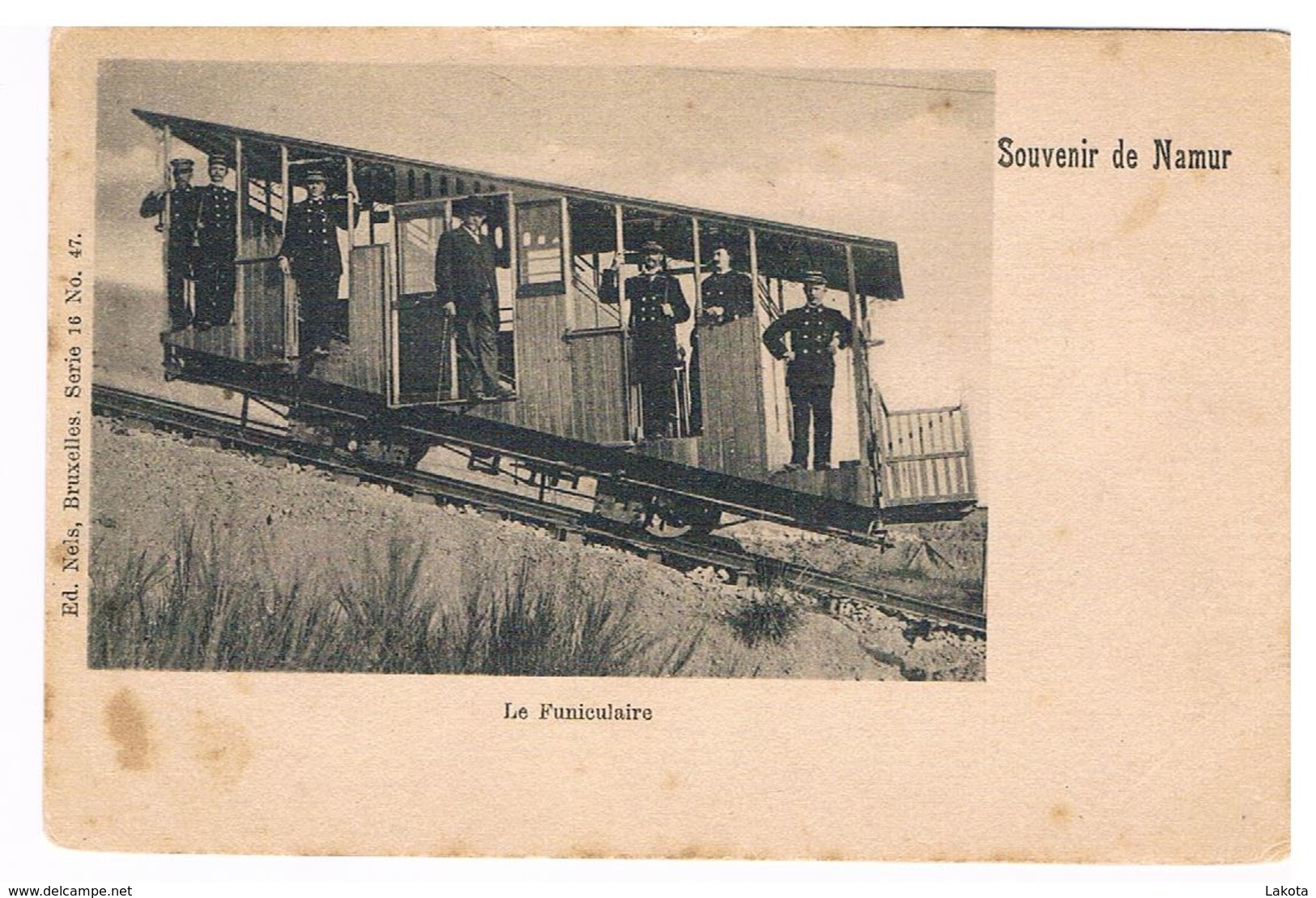 CPA Dos Non Divisé : Souvenir De NAMUR  Citadelle  Le Funiculaire De Profil Avec Son Personnel - Namur