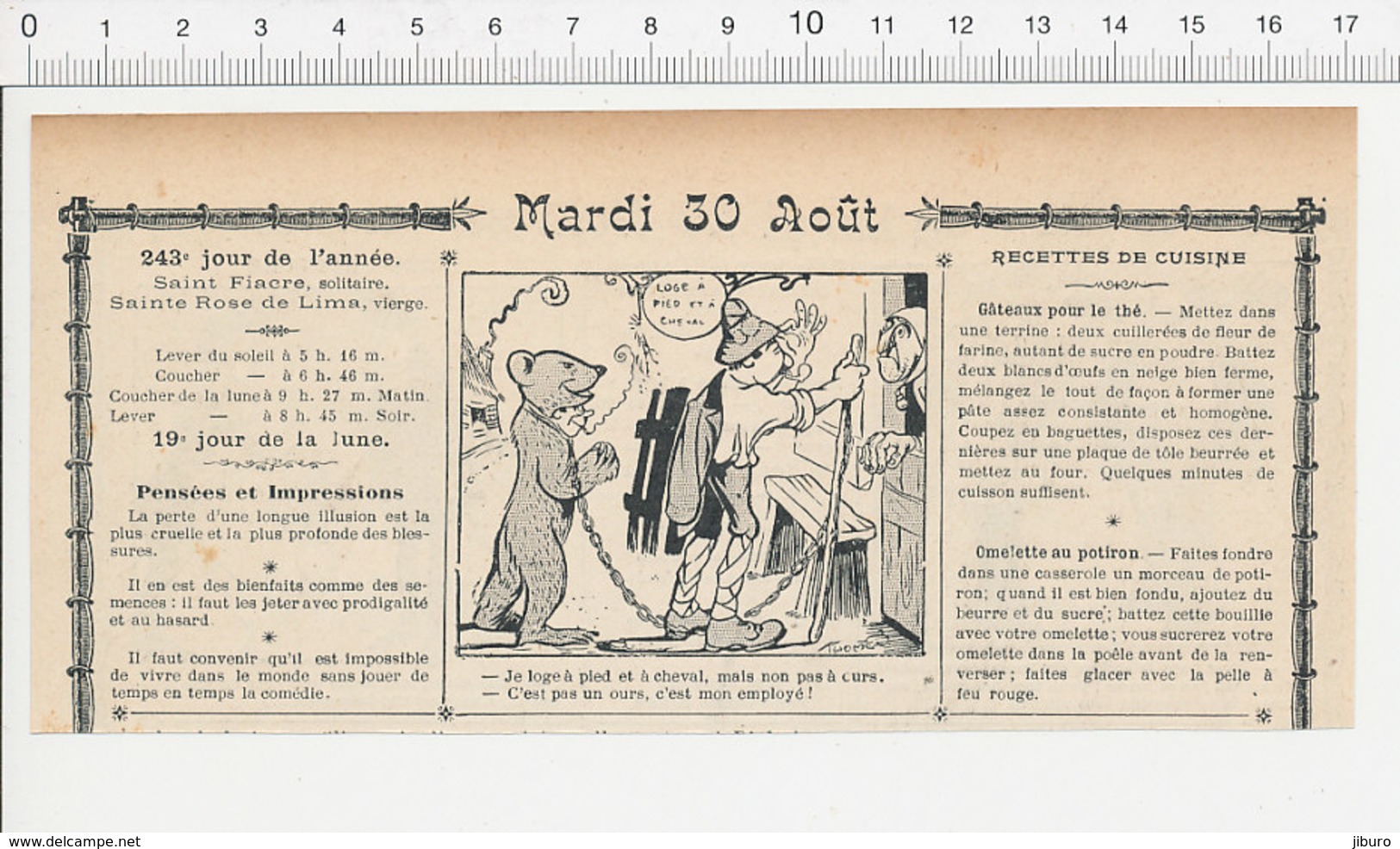 2 Scans Humour De 1904 Montreur D'ours / Tuer Le Cochon 223S - Non Classés