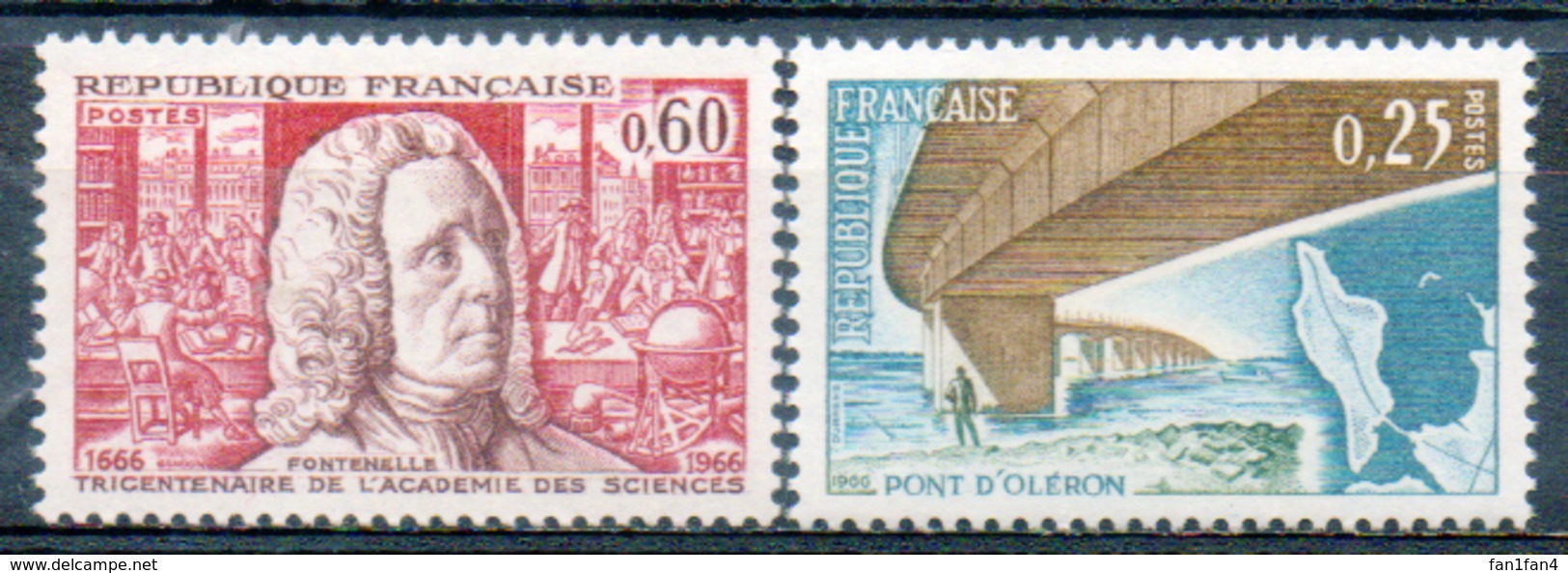 FRANCE 1966 - (**) - N° 1485 à 1489 - (Lot De 5 Valeurs Différentes) - Nuovi