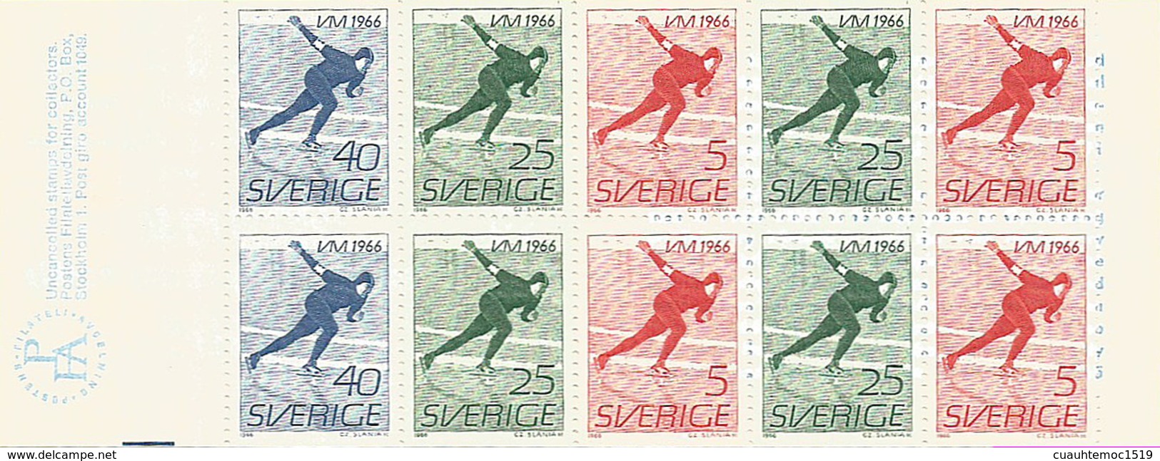 Schweden 1966: Nr. MH10 II (H-Blatt 35) WM Eisschnelllauf #H1 - 1951-80