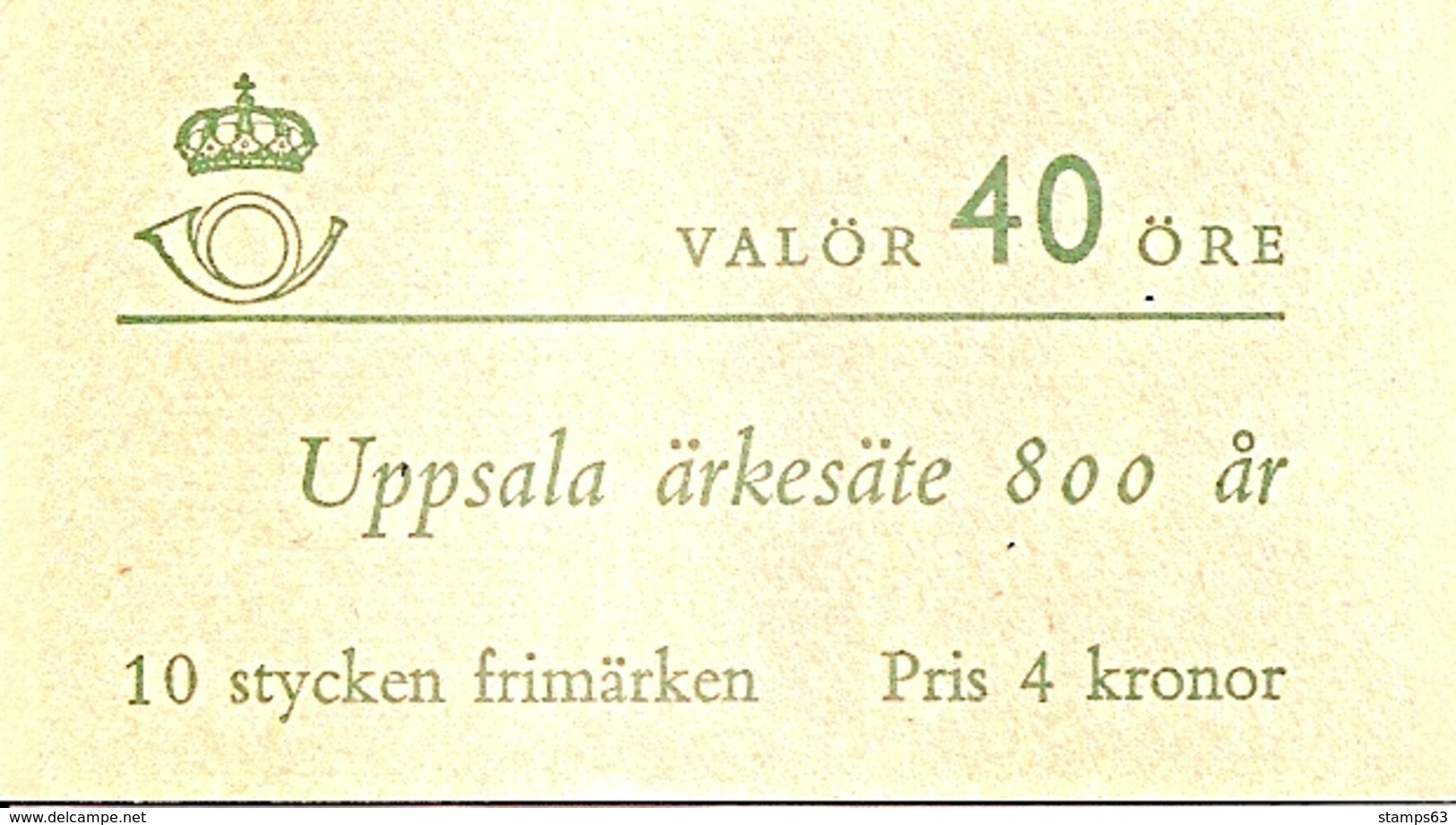 SWEDEN, 1962, Booklet 163 (Facit), Mi 517,  Uppsale 800 Y Archbishop - 1951-80