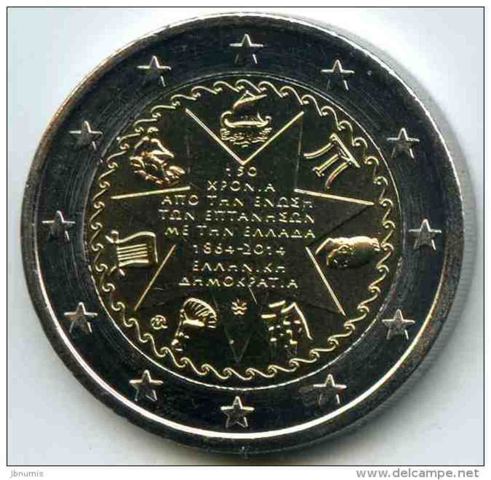 Grèce Greece 2 Euro 2014 150 Ans De L'union Des Iles Ioniennes UNC - Grèce