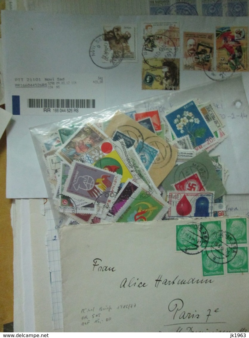 BIG LOT, 300+ COVERS, POSTCARDS, TELEGRAMS; 2000+ WORLDWIDE STAMPS, AND OTHER, SEE 44 PHOTOS