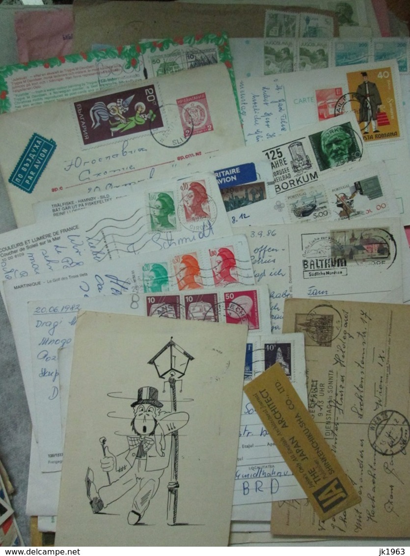 BIG LOT, 300+ COVERS, POSTCARDS, TELEGRAMS; 2000+ WORLDWIDE STAMPS, AND OTHER, SEE 44 PHOTOS