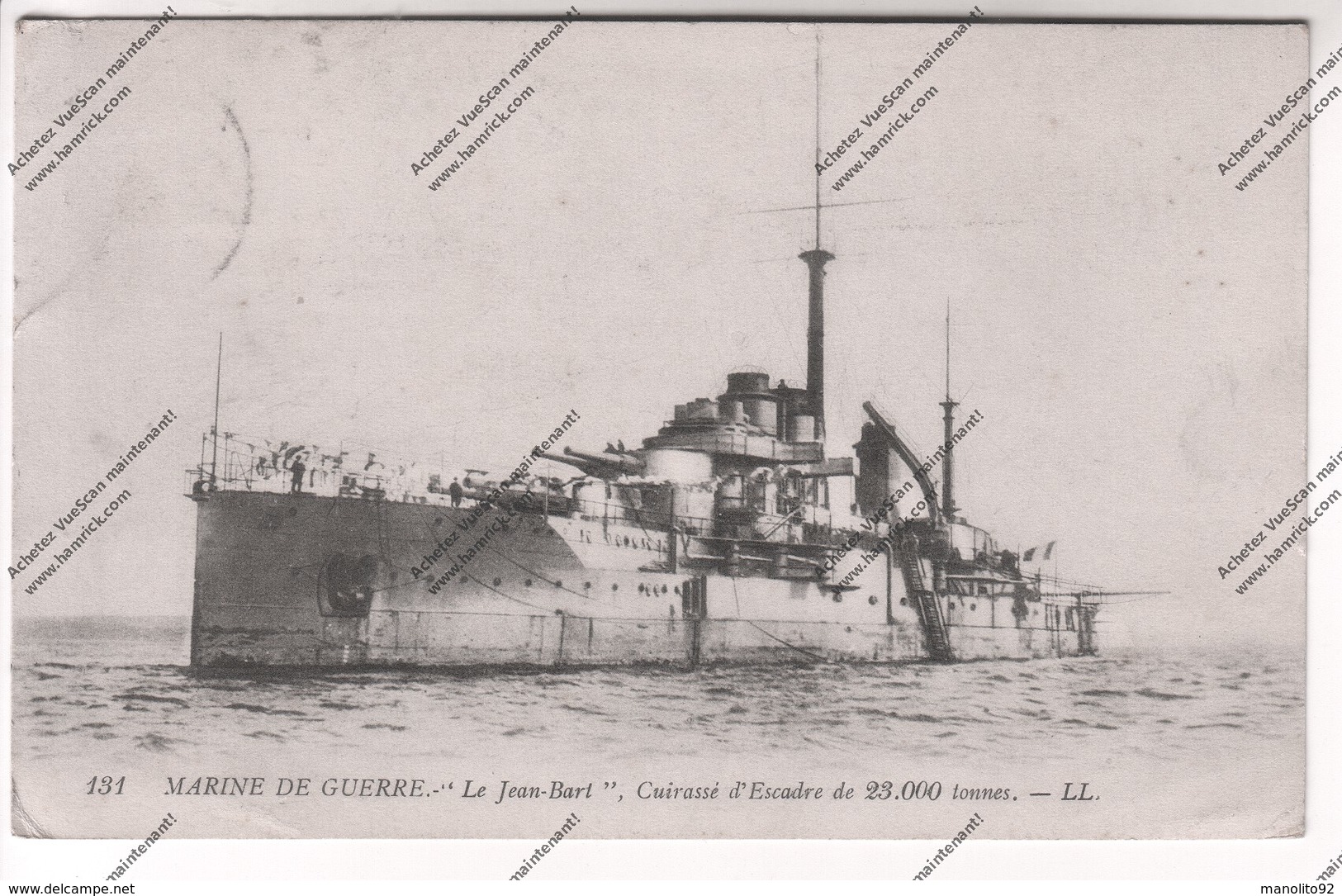 CPA MARINE DE GUERRE - Le Jean-Bart Cuirassé D'Escadre De 23.000 Tonnes - Guerre
