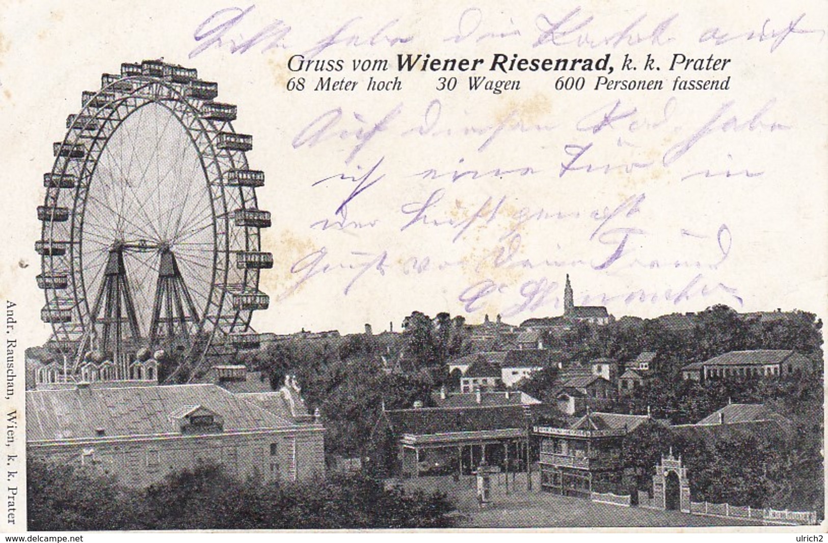 AK Wien - Gruss Vom Wiener Riesenrad - K.k. Prater - Ca. 1900 (37743) - Prater