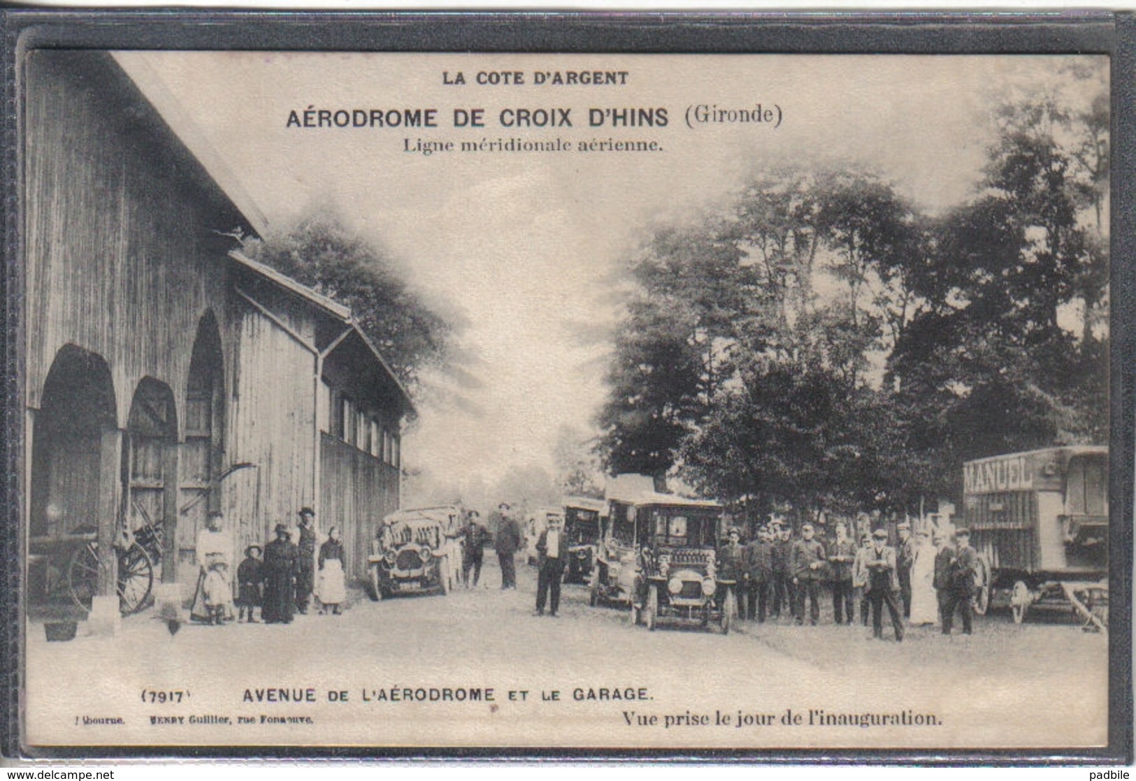 Carte Postale 33. Croix D'Hins  L'aérodrome Jour De L'inauguration   Très Beau Plan - Autres & Non Classés