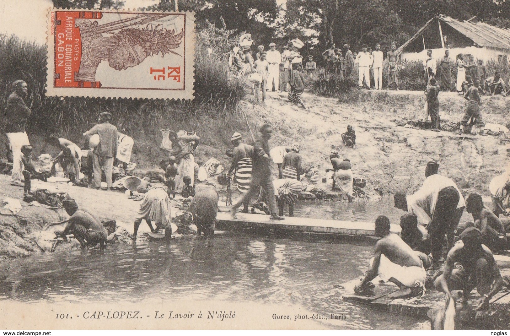 CAP-LOPEZ - LE LAVOIR A N'DJOLE - SUPERBE CARTE TRES TRES ANIMEE - TRES BEAU TIMBRE A GAUCHE - TOP !!! - Gabon