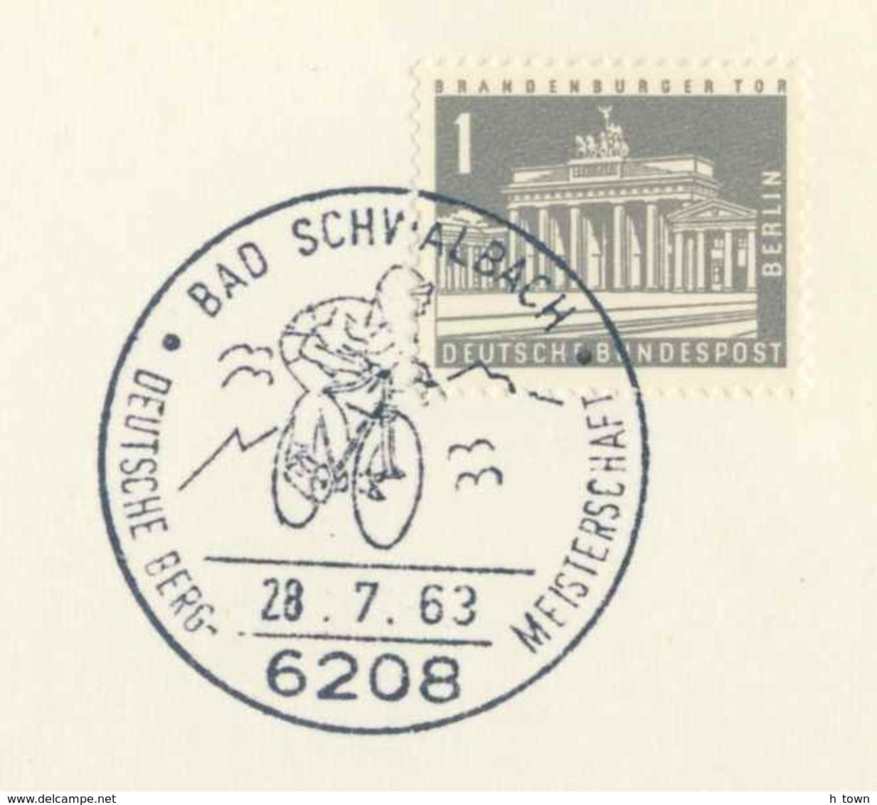 7188  Course De Cyclisme: Oblit. Temp. D'Allemagne, 1963 -  Cycling Mountain Race. Bicycle Vélo - Radsport