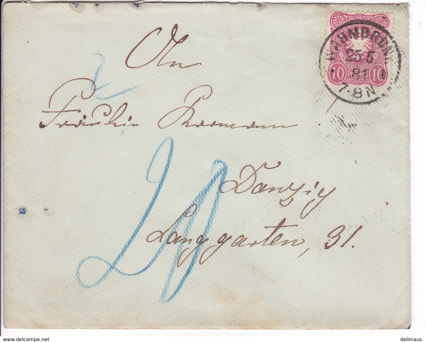 Brief Warmbrunn 25.5.1881 Nach Danzig, Nachgebühr - Sonstige & Ohne Zuordnung