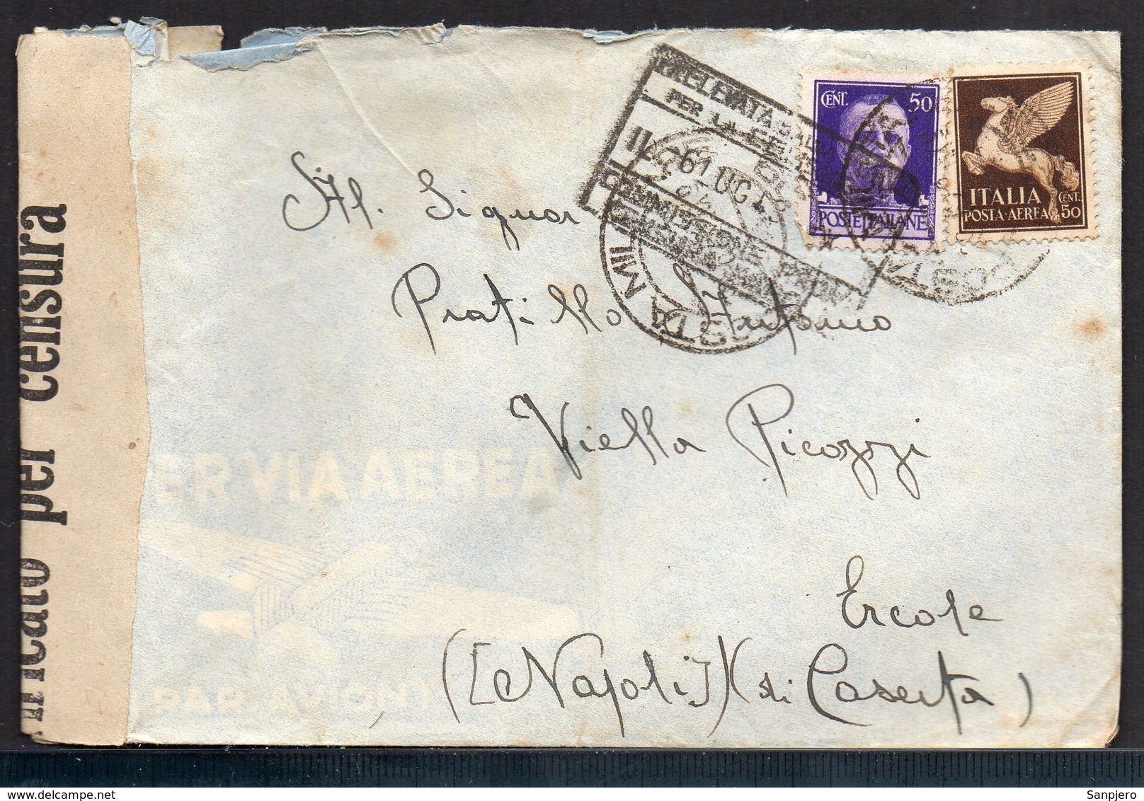 ITALY KINGDOM ITALIA REGNO 1943. POSTA MILITARE (CENSURA) ERCOLE NAPOLI LETTERA COVER - Altri & Non Classificati