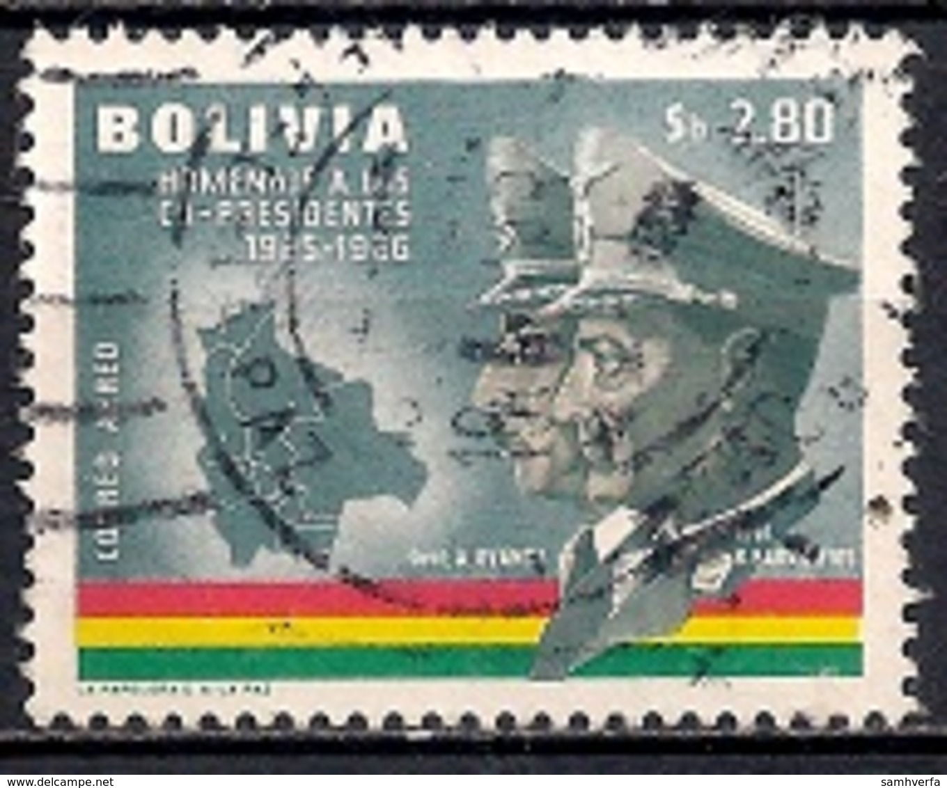 Bolivia 1966 - Airmail - Co-Presidents Commemoration, Generals Barrientos And Ovando - Bolivia