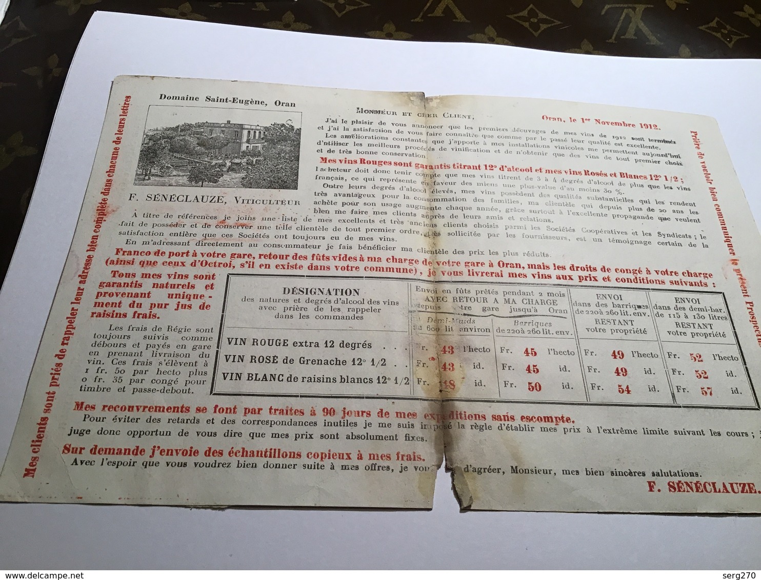 Saint Eugène Banlieue D Oran Algérie 1912 Seneclauze Viticulteur Saint Eugène Vue Du Domaine Une Cour Du Domaine - Otros & Sin Clasificación