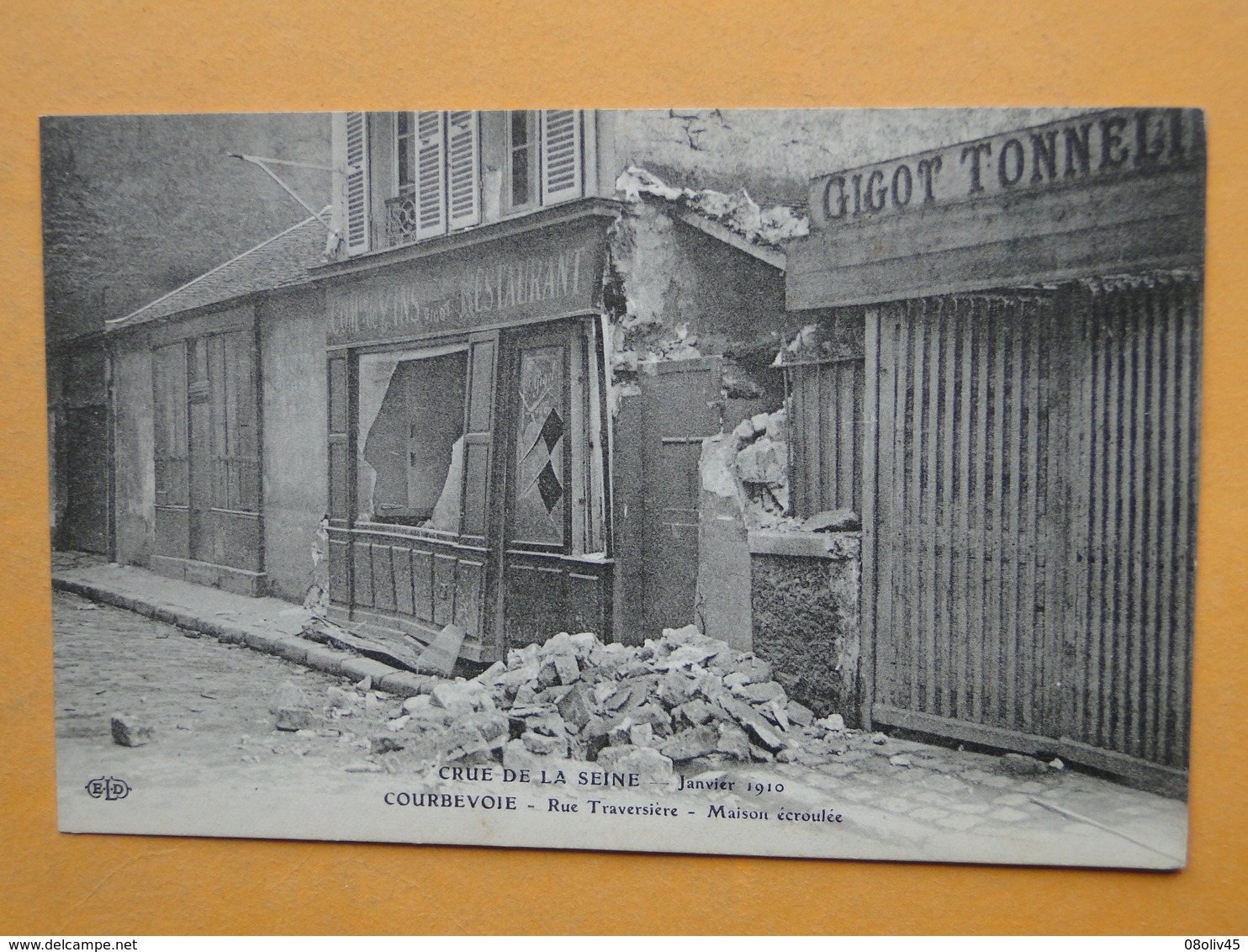COURBEVOIE - Inondations De 1910 - Place Du Port - Maison écroulée Rue Traversière - Gigot Tonnelier - Inondations