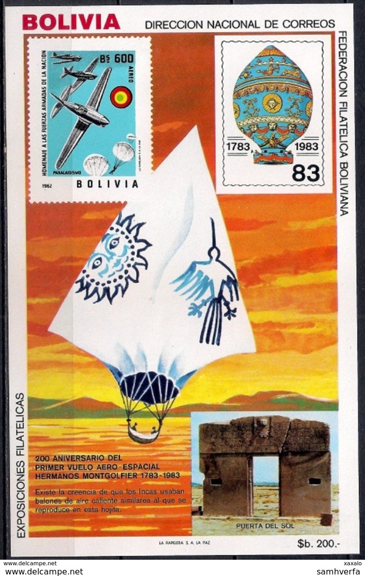 Aviation - Zeppelin - Aircraft - Space - Bolivia 1983 - MINT Sheet (Cat. +50€) - Bolivia