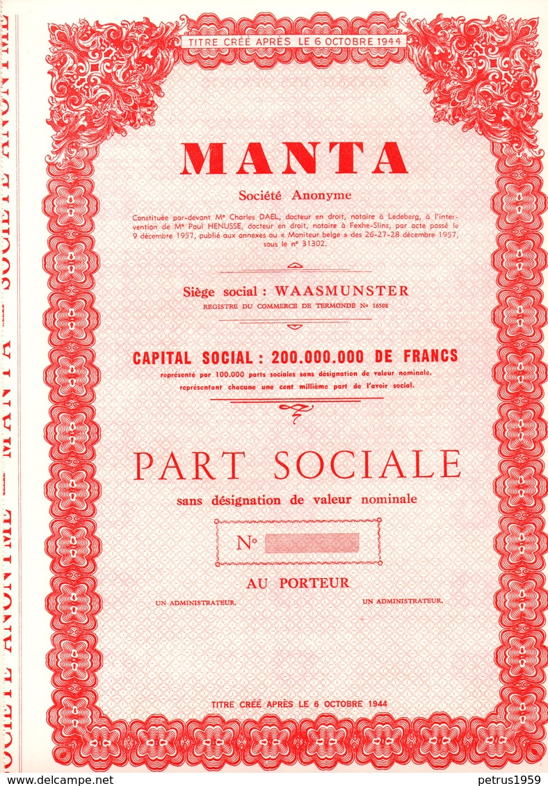 MANTA  WAASMUNSTER - Textile