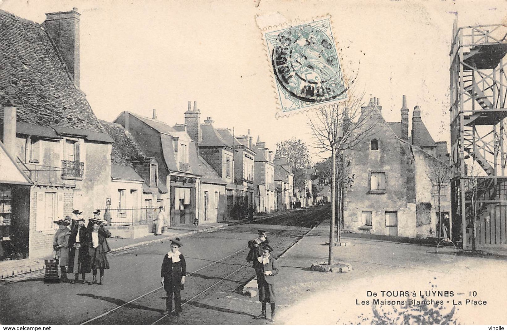 D-18-3992 : DE TOURS A LUYNES. LES MAISONS BLANCHES. LA PLACE. - Saint-Cyr-sur-Loire