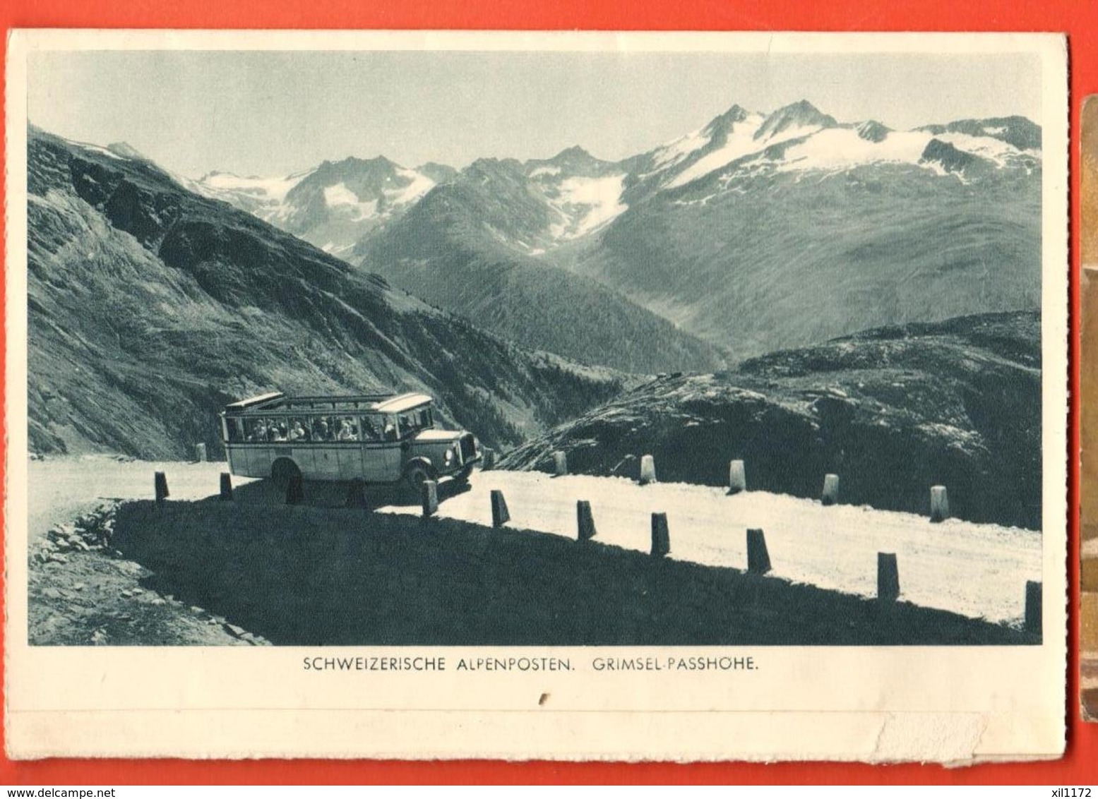 EBD-08 Schweizerische Alpenposten Grimsel-Passhöhe Postauto 4-seitig Landesausstellungsbrief 1939 Siehe Scans, Militär - Andere & Zonder Classificatie