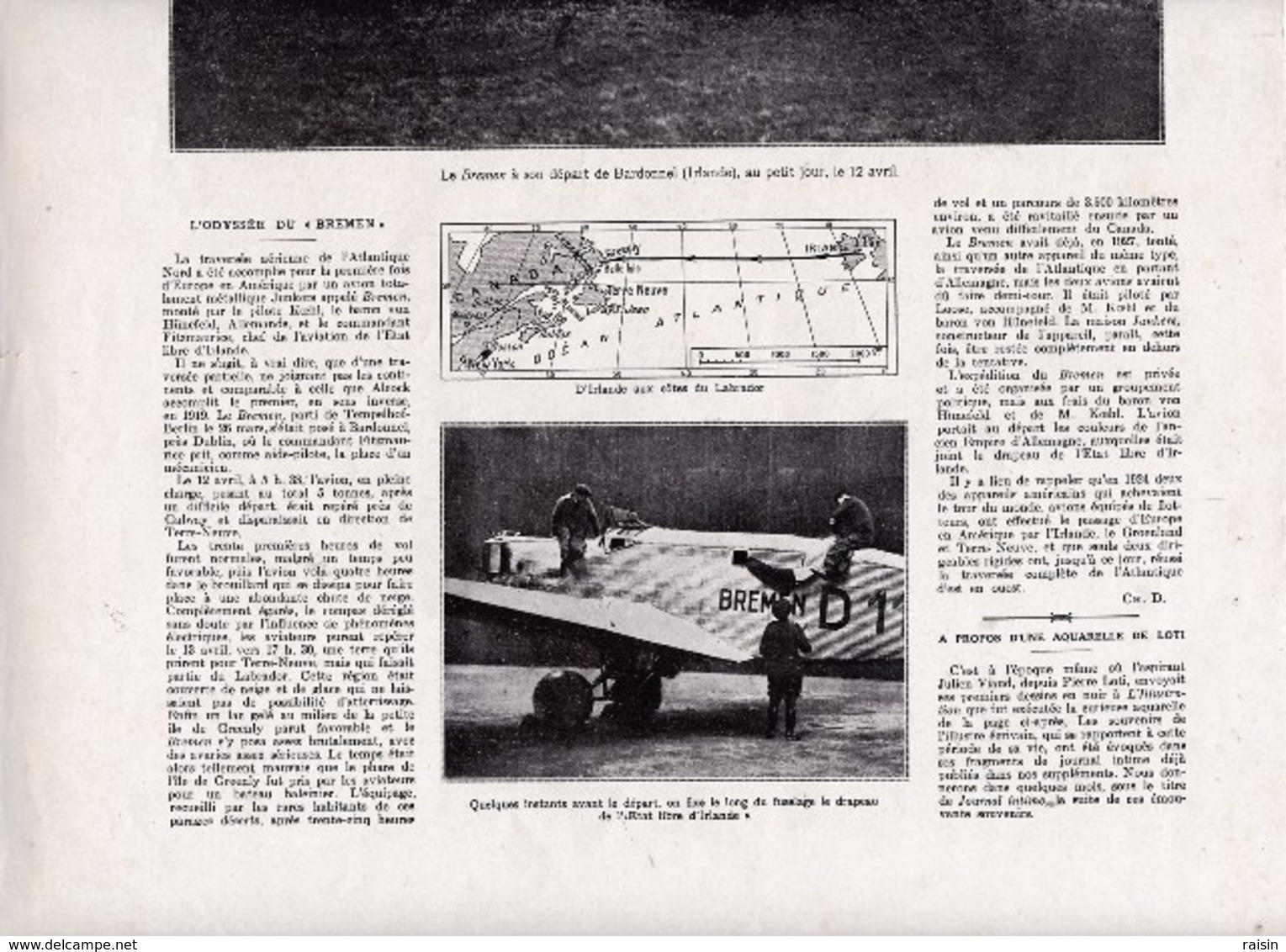 1928 Retour de Costes et Le Brix à bord du "Nongesser-Coli" - Odyssée du Bremen Koehl baron von Hünefeld Fitzmaurice TBE