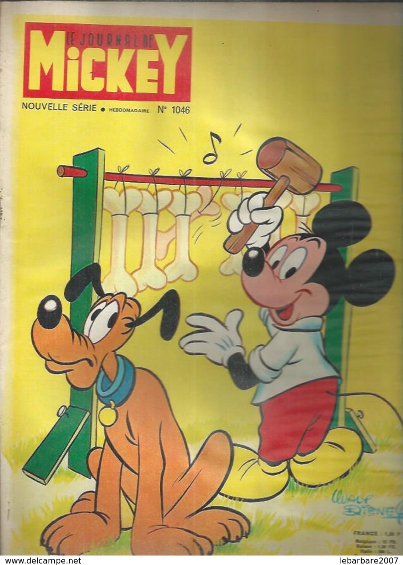 LE JOURNAL DE MICKEY  N° 1046  -  Déssin: WALT DISNEY   -    1972 - Journal De Mickey