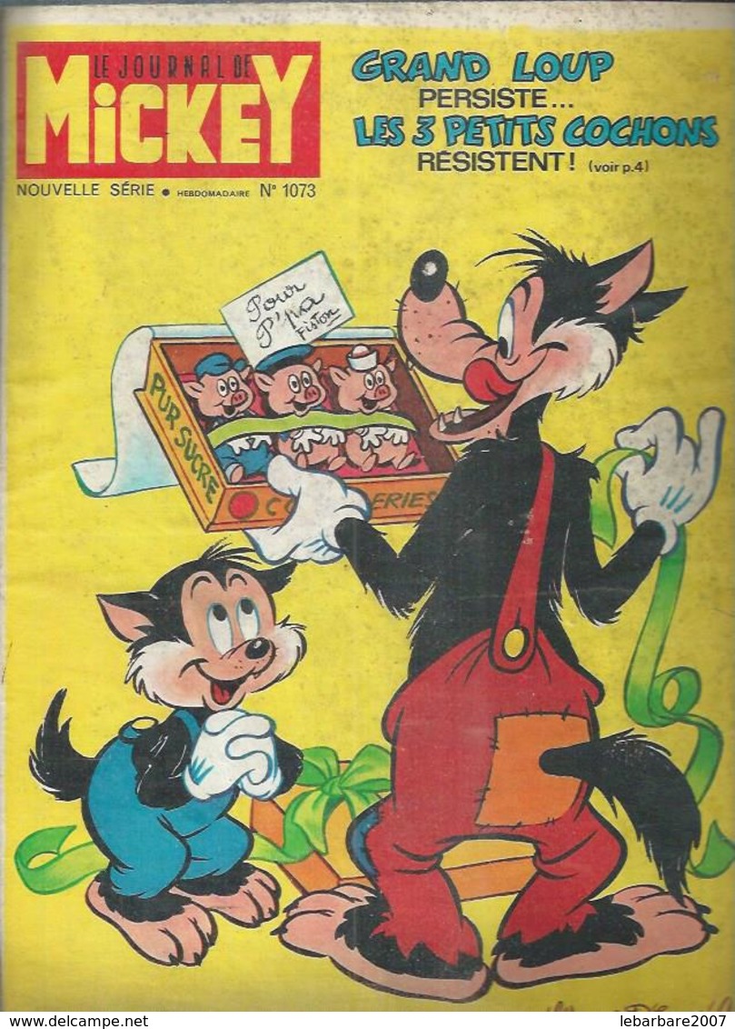 LE JOURNAL DE MICKEY  N° 1073  -  Déssin: WALT DISNEY   -    1973 - Journal De Mickey