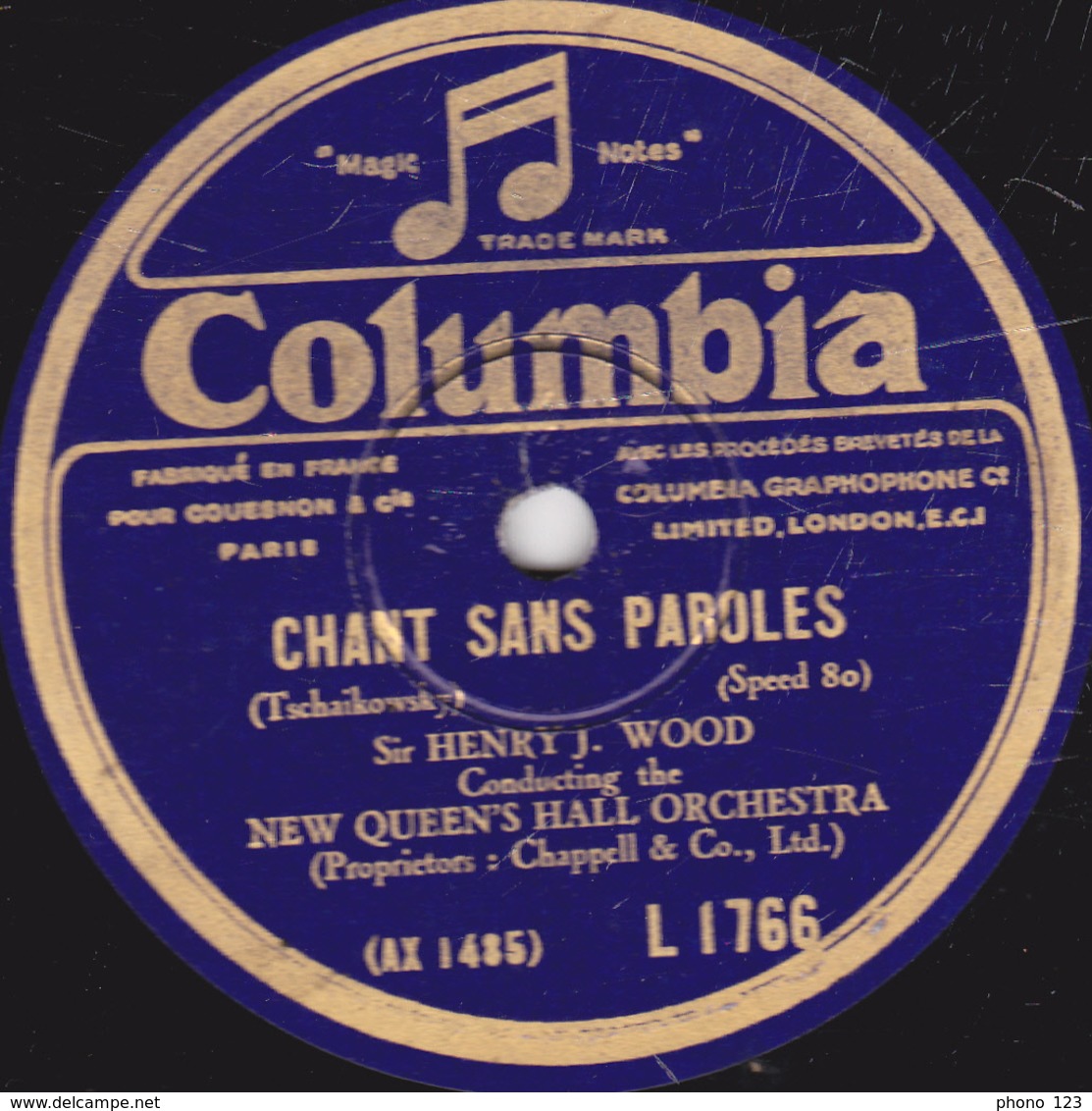 78 Trs - 30 Cm - état B - "1812" OVERTURE SOLENNELLE - CHANT SANS PAROLES - NEW QUEEN'S HALL ORCHESTRA - 78 Rpm - Schellackplatten