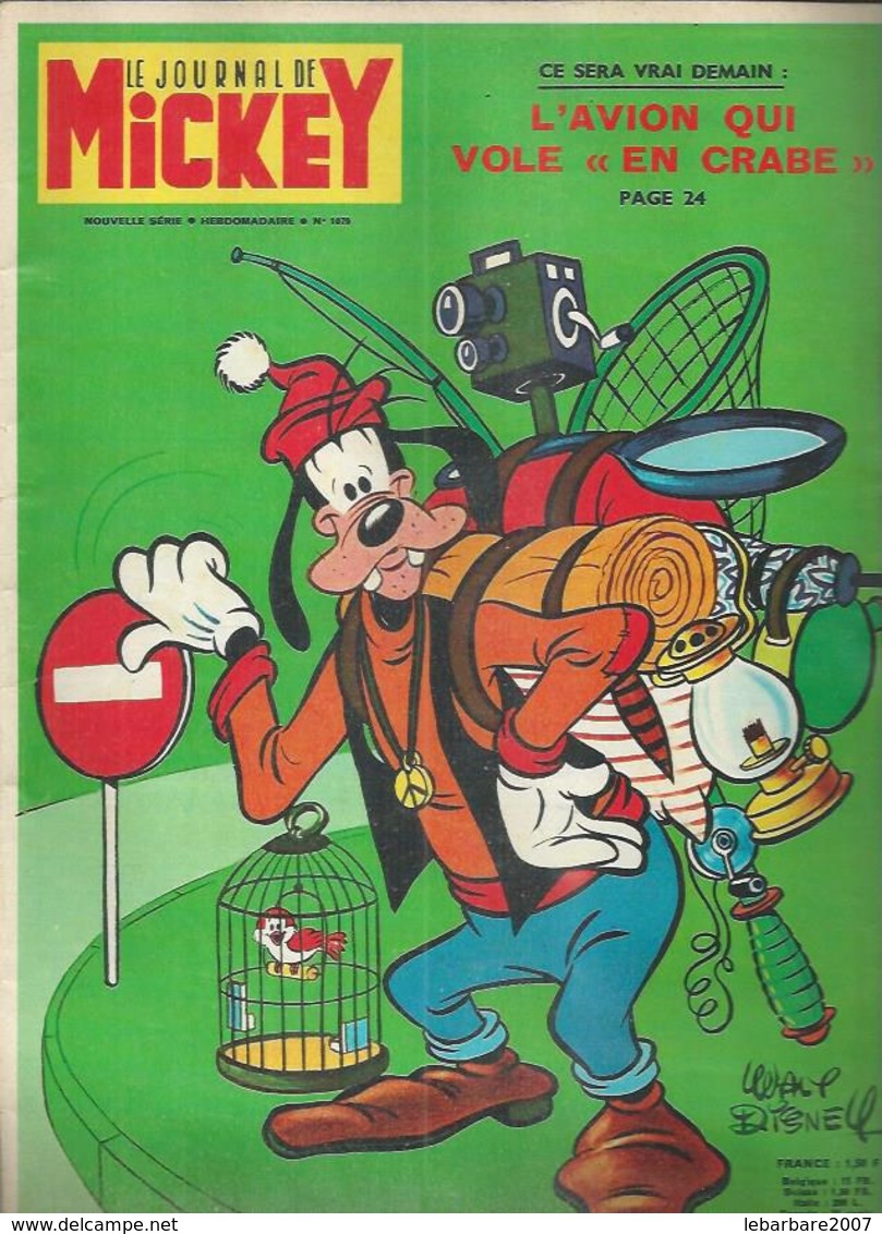 LE JOURNAL DE MICKEY  N° 1079  -  Déssin: WALT DISNEY   -    1973 - Journal De Mickey