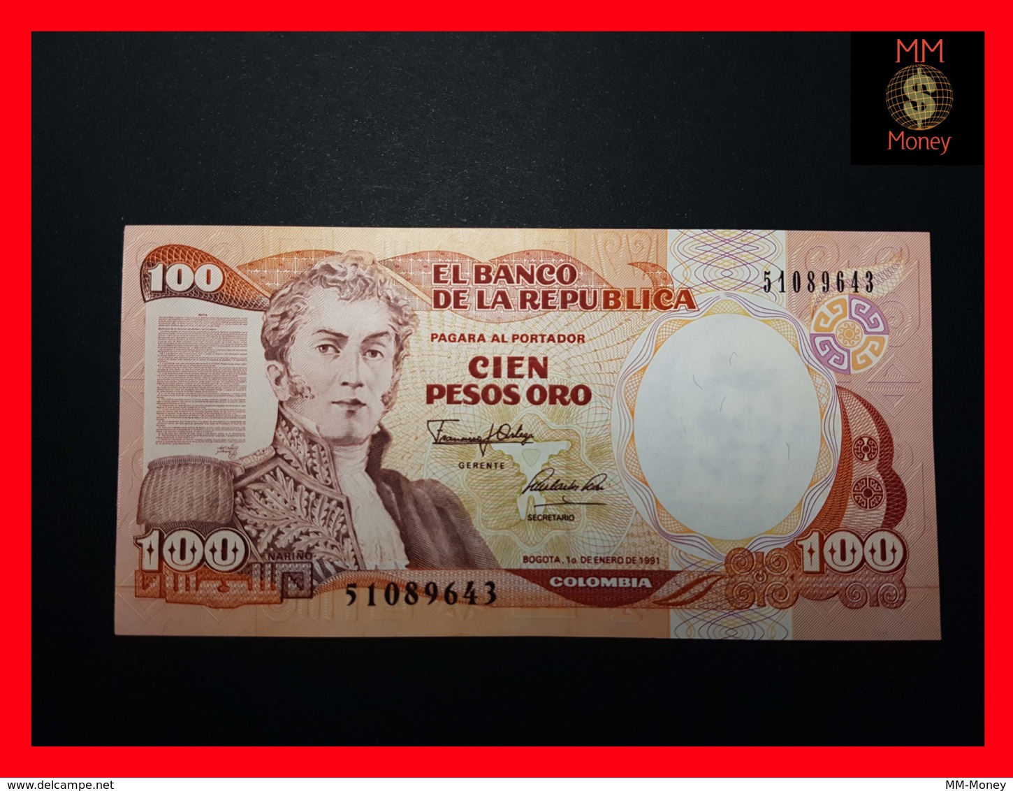 COLOMBIA 100 Pesos Oro 1.1.1991  P. 426 E UNC - Colombia