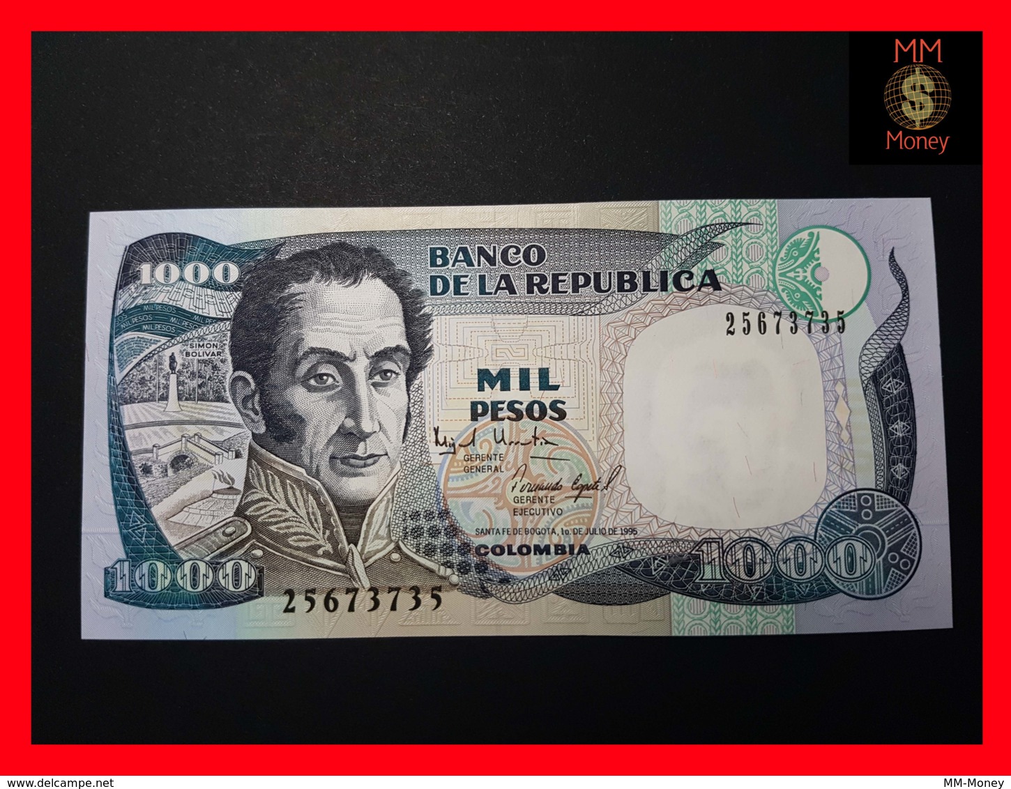 COLOMBIA 1.000 1000 Pesos  2.10.1995 P. 438 UNC - Colombie