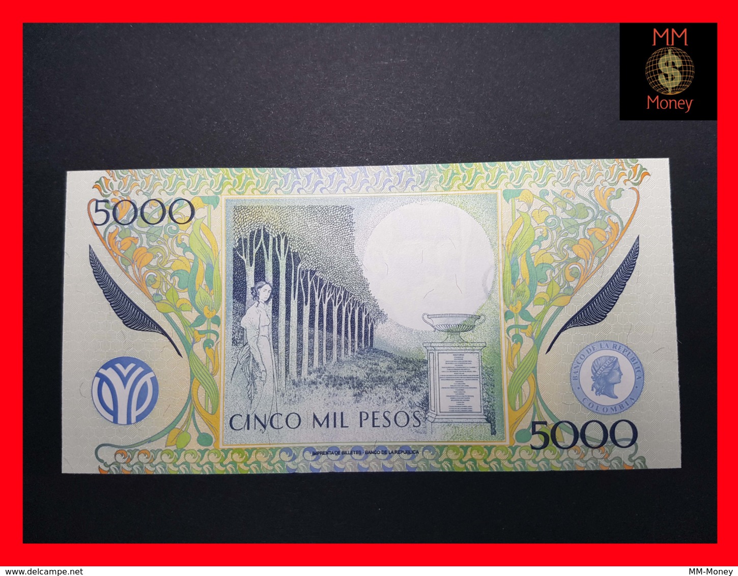 COLOMBIA 5.000 5000 Pesos 20.8.2012 P. 452 UNC - Colombie