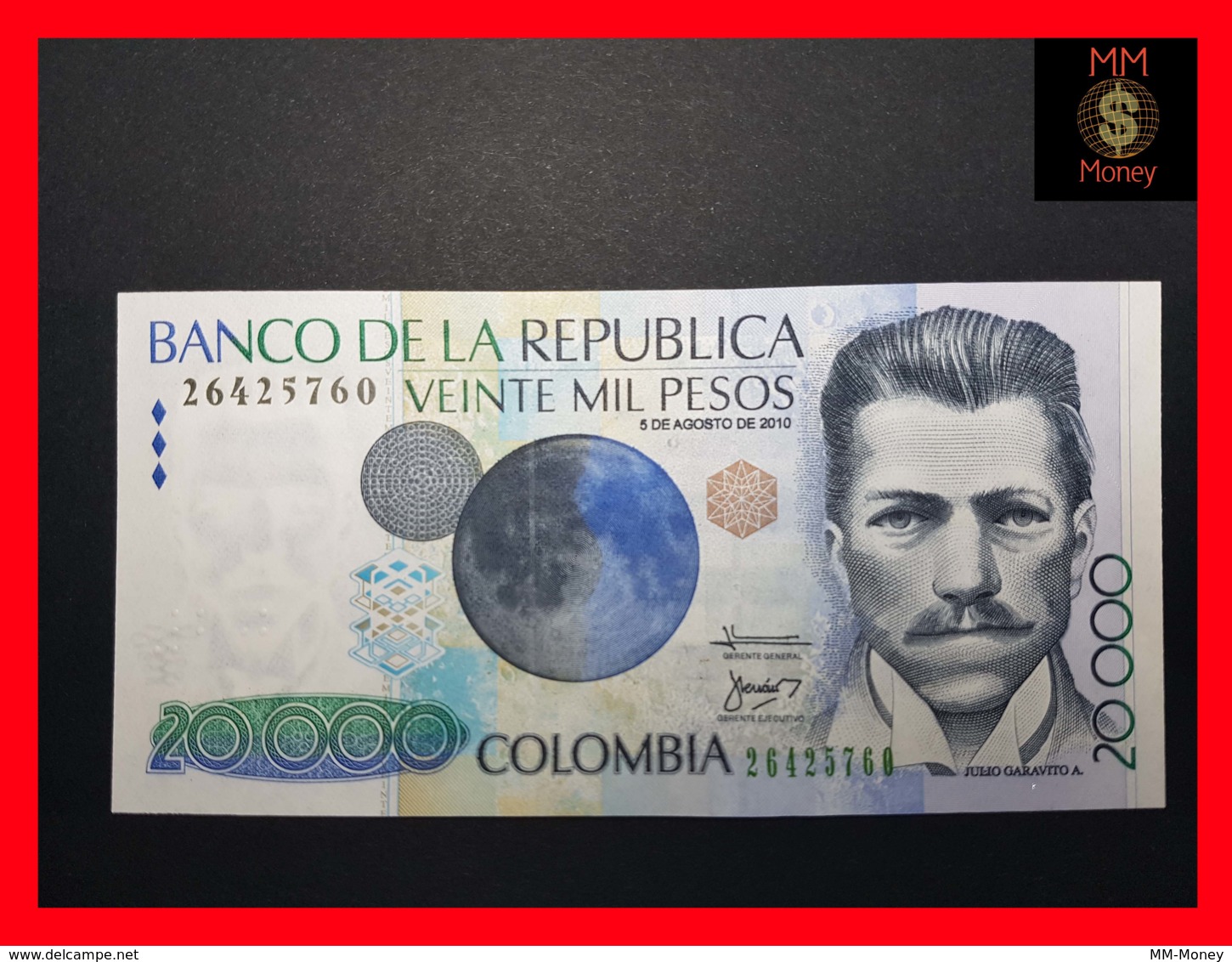COLOMBIA 20.000 20000 Pesos 5.8.2010  P. 454 UNC - Colombia