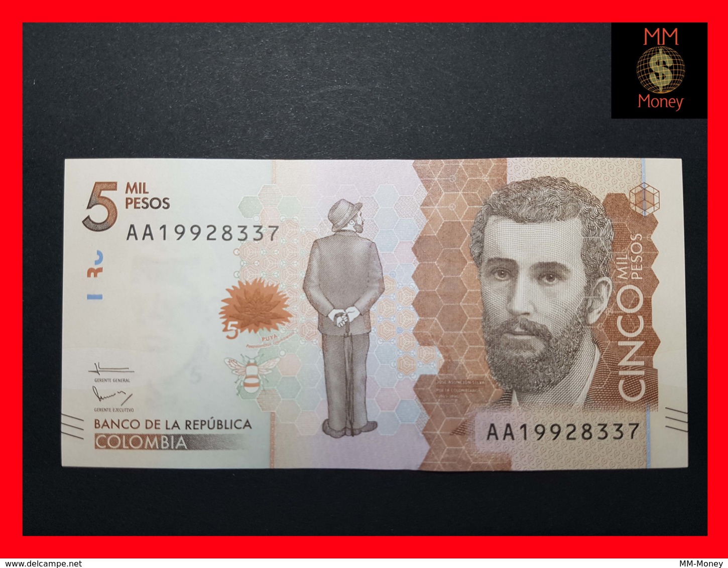 COLOMBIA 5.000 5000 Pesos  19.8.2015 P. 459 UNC - Kolumbien