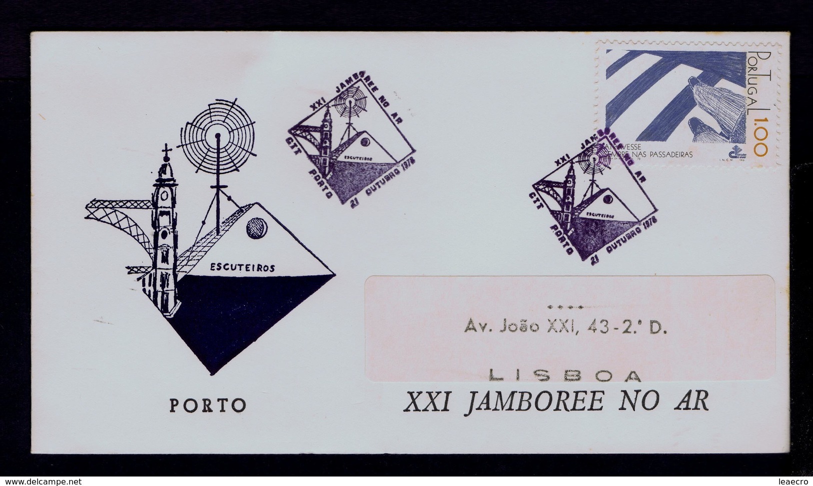 JAMBOREEE ON AIR Scouting Scoutisme Portugal Porto Ponts Bridges Scouts Telecommunications (pmk Special 2R-cover) Gc3636 - Covers & Documents