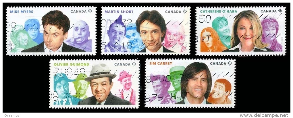 Canada (Scott No.2773-77 - Célèbres Humoristes Canadiens / Great Canadian Comedians) (o) Série / Set - Oblitérés