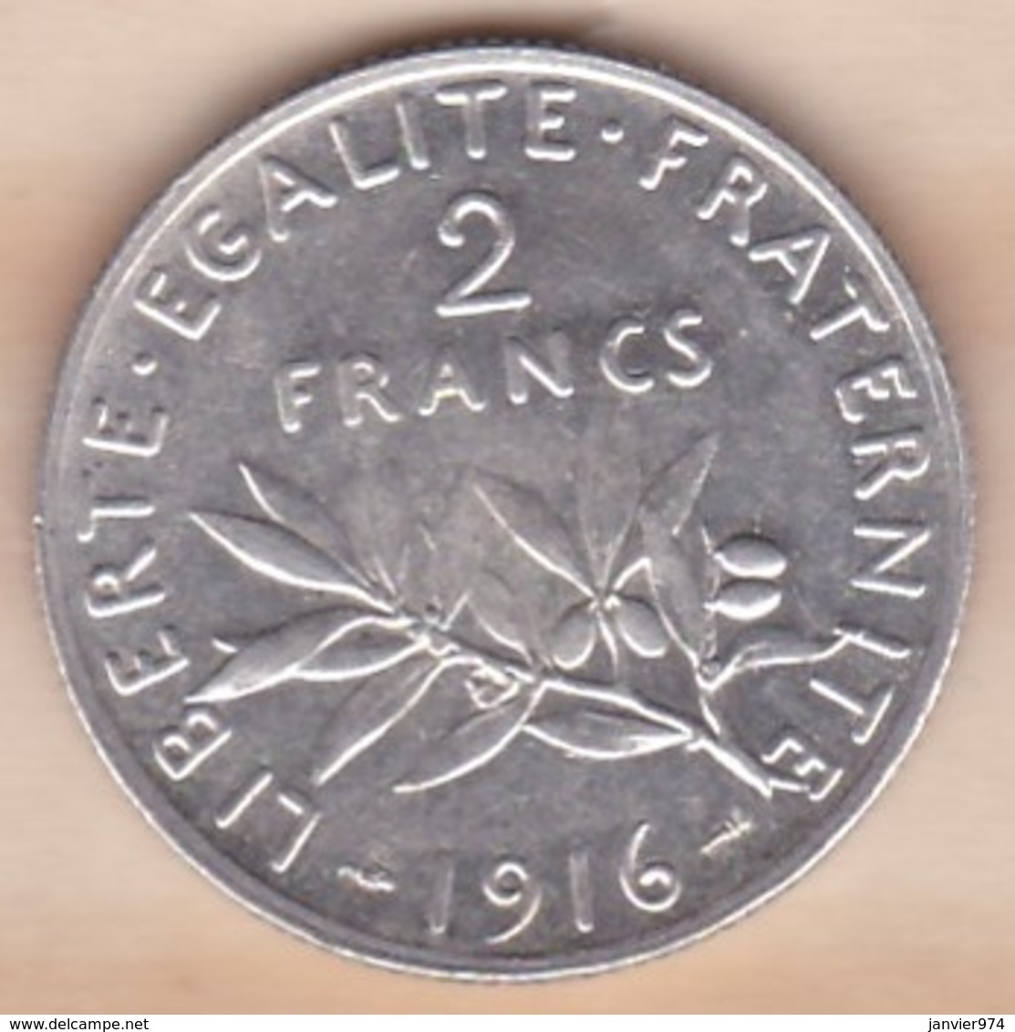 2 Francs Semeuse 1916, En Argent - Autres & Non Classés