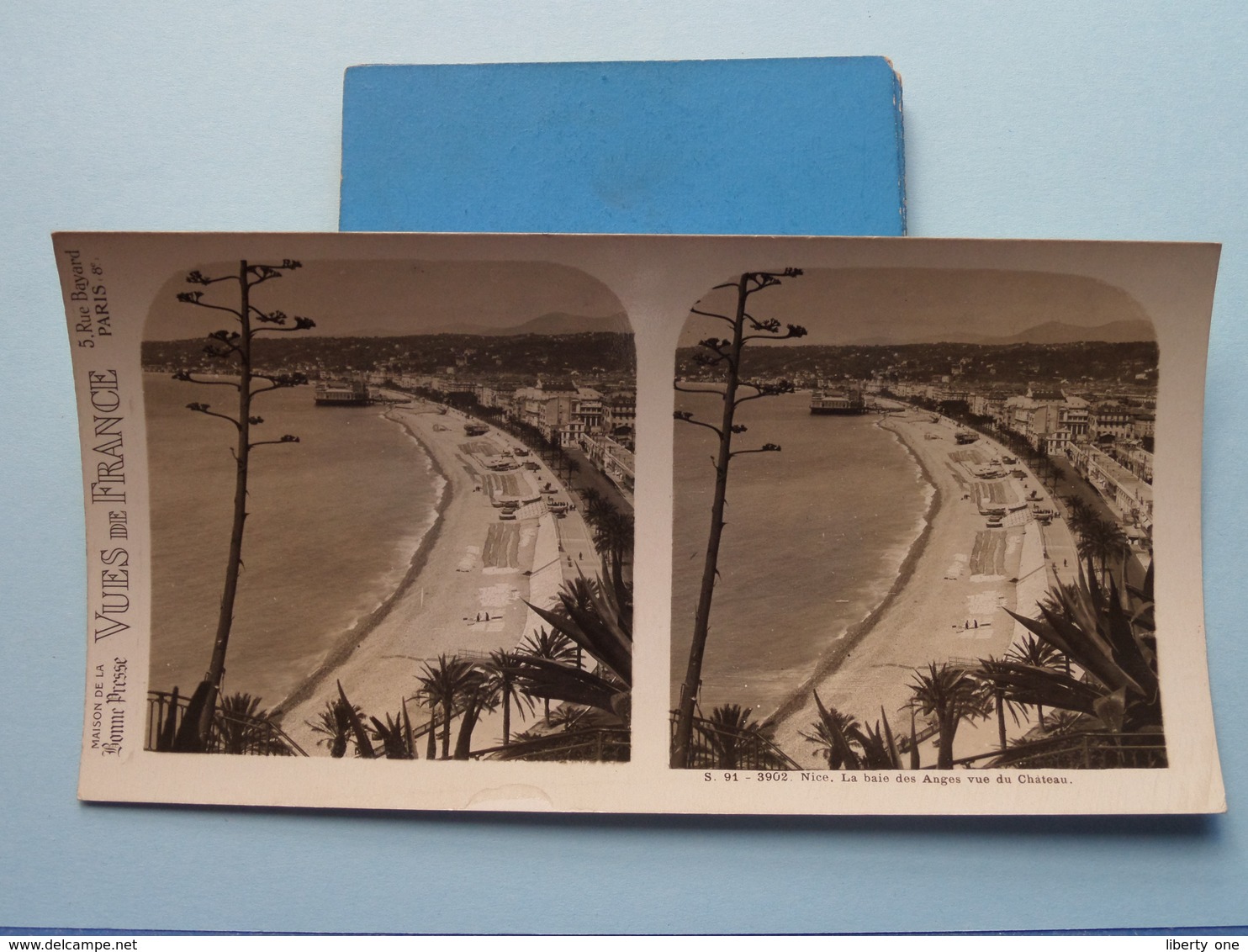 NICE : La Baie Des Anges Vue Du Chateau - S. 91 - 3902 ( Maison De La Bonne Presse VUES De FRANCE ) Stereo Photo ! - Stereoscopio