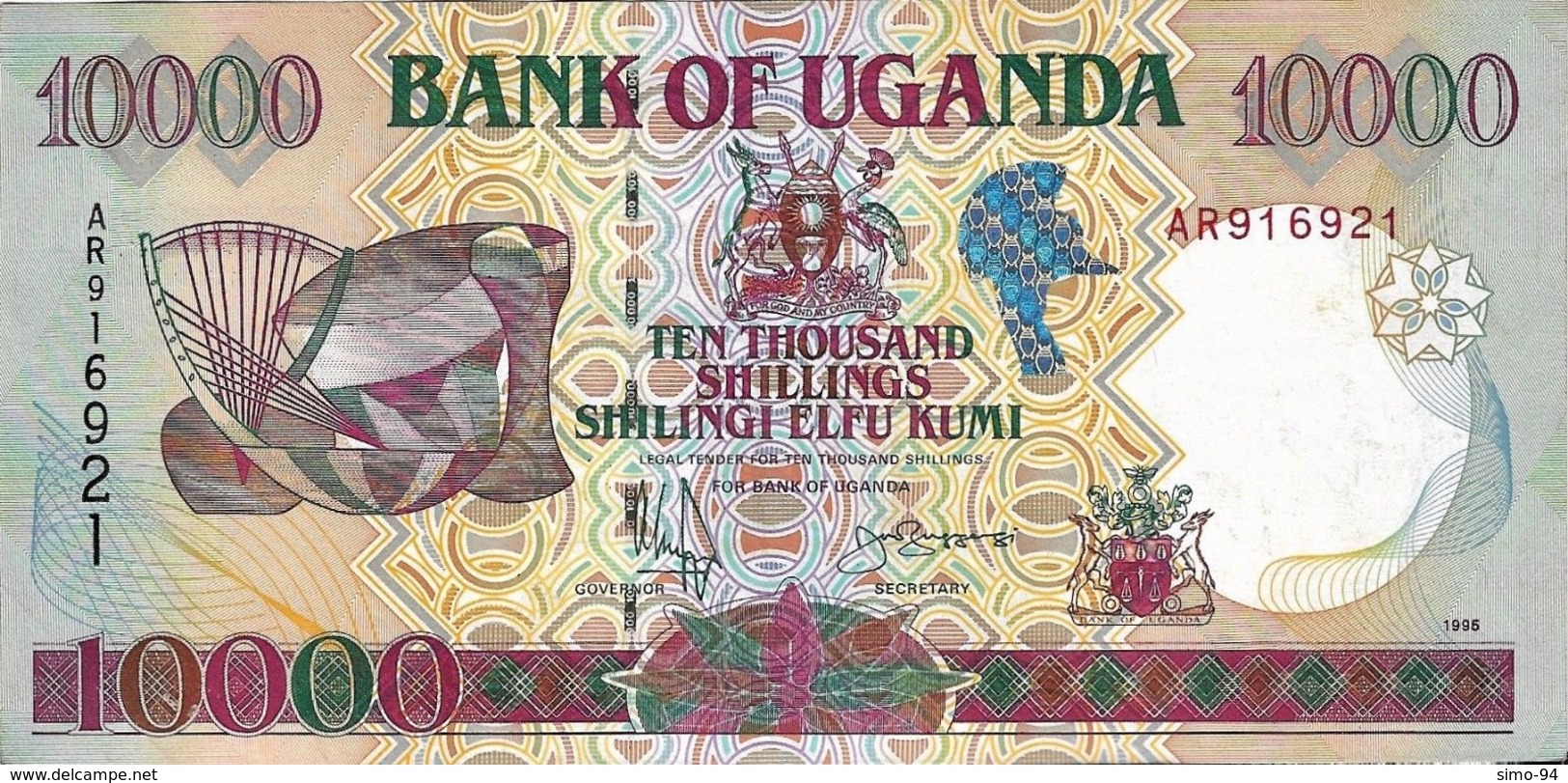 Uganda P.38 10000 Shillings 1995 A-unc - Uganda