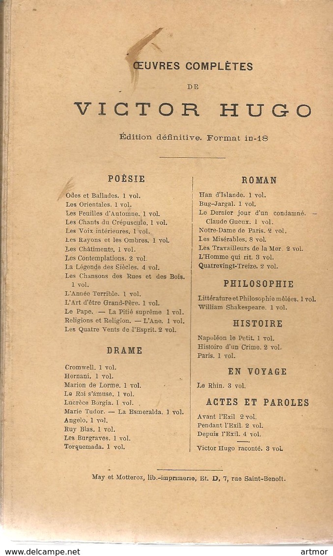 HUGO - LUCRECE BORGIA  - HETZEL & MAISON QUENTIN - SANS DATE ( Fin XIXe-début XXe) - - 1801-1900