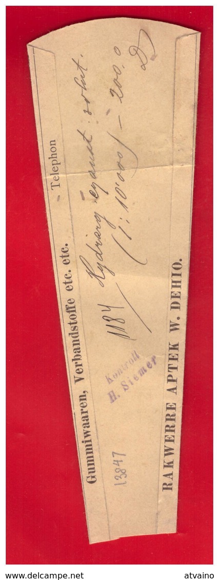 Estonia Russian Imperia VINTAGE PHARMACY LABEL Wesenberg Apotheke 1911 - Historische Documenten