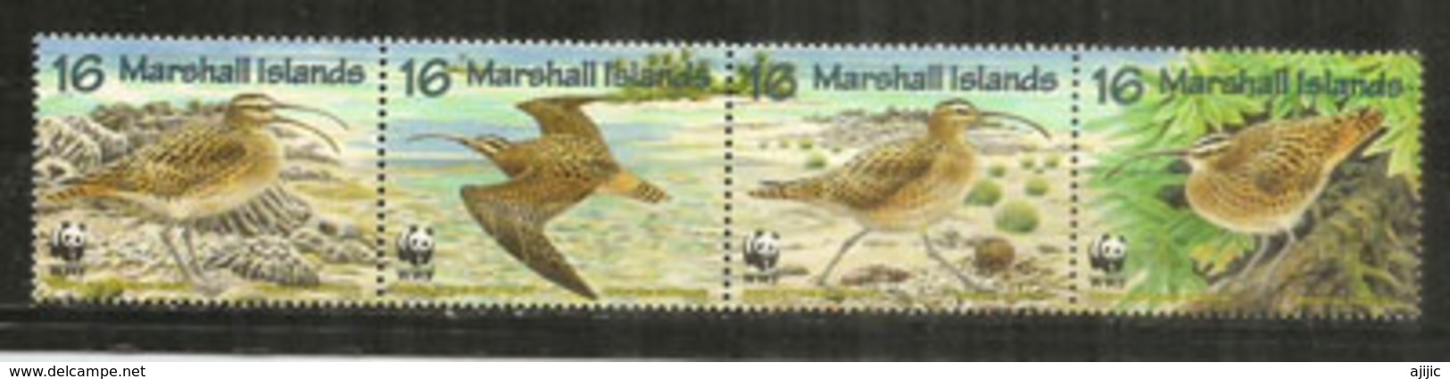 Oiseaux De Mer  Aux îles MARSHALL (Océan Pacifique) WWF.  4 Timbres Neufs ** En Bande Se-tenant - Ungebraucht