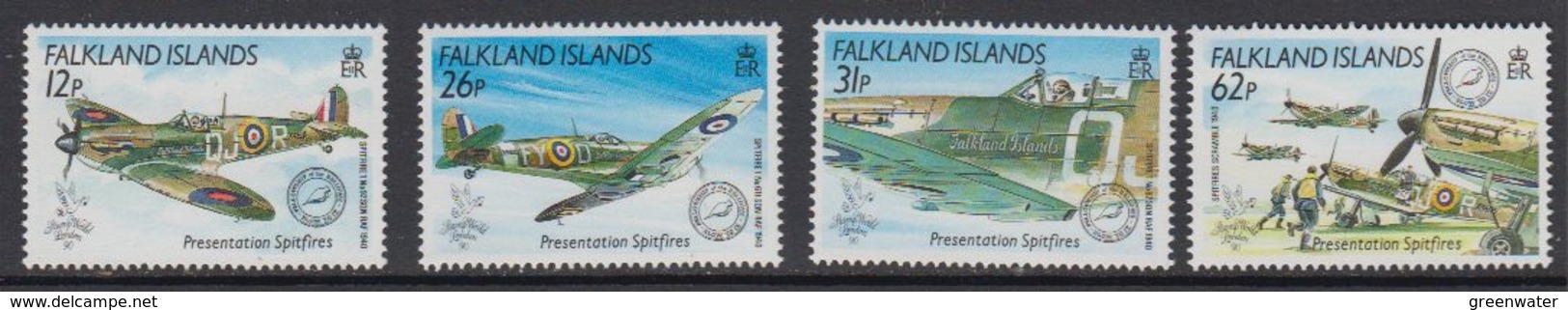 Falkland Islands 1990 Spitfires 4v  ** Mnh (41325) - Falkland