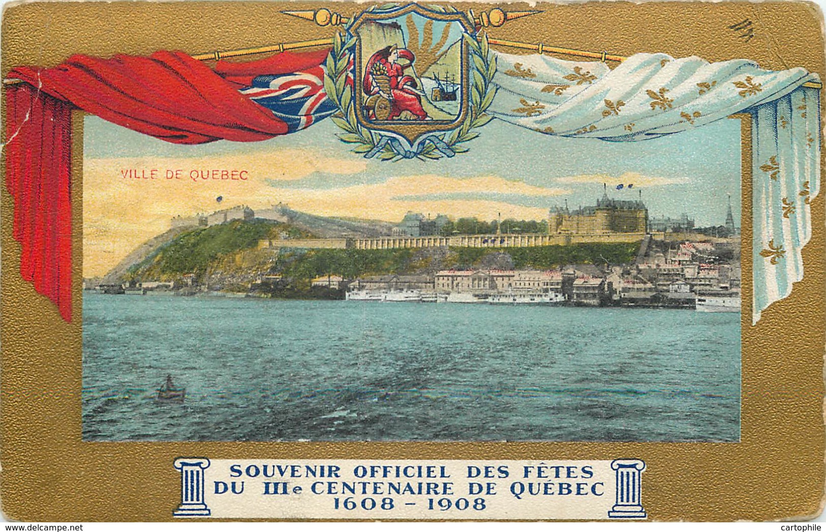 Canada - Lot De 2 Cartes Des Fetes Du 3e Centenaire De QUEBEC 1608-1908 - Monument Laval Et Ville - Autres & Non Classés