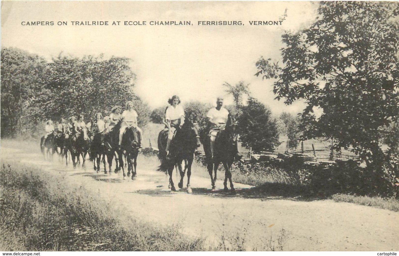 USA - Ferrisburg VT - Campers On Trailride At Ecole Champlain - Circa 1910 - Other & Unclassified