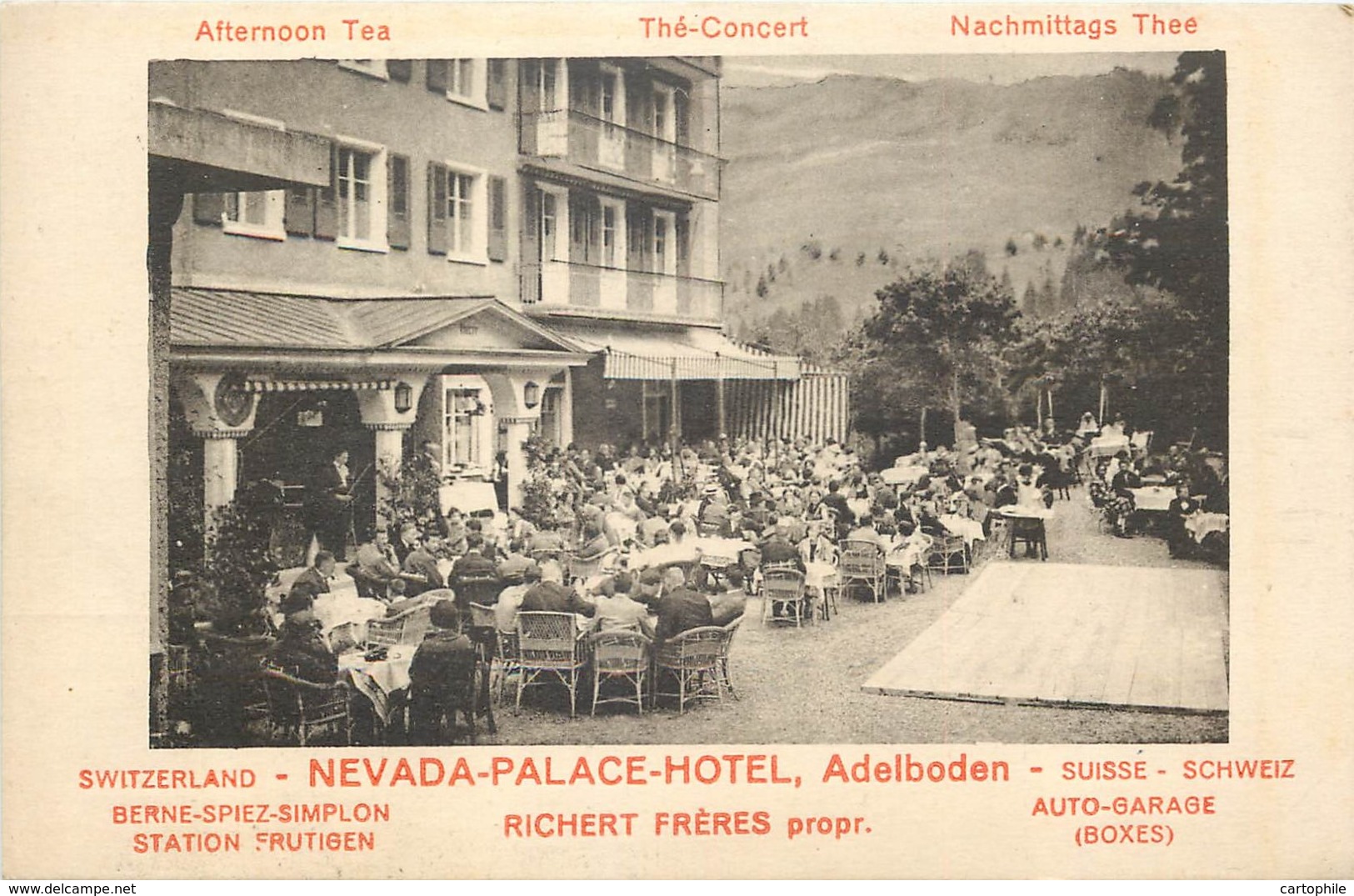 Suisse - Adelboden - Nevada Palace Hotel - Richert Freres Prop. - Thé-Concert - Animé - Adelboden