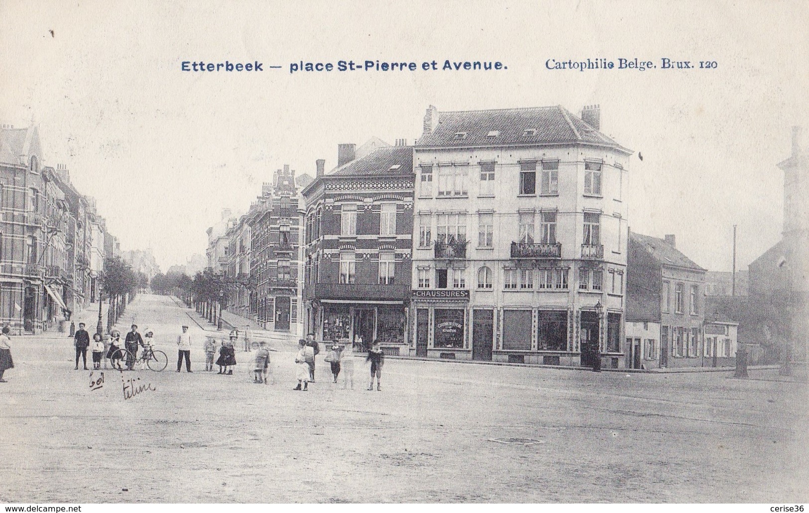 Etterbeek Place St-Pierre Et Avenue Circulée En 1909 - Etterbeek